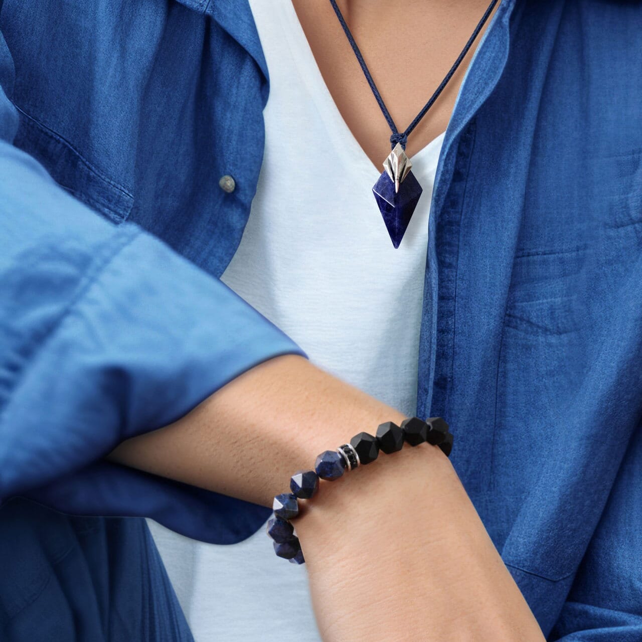 Poseidon Onyx & Dumortierite Bracelet Bracelets AWNL 