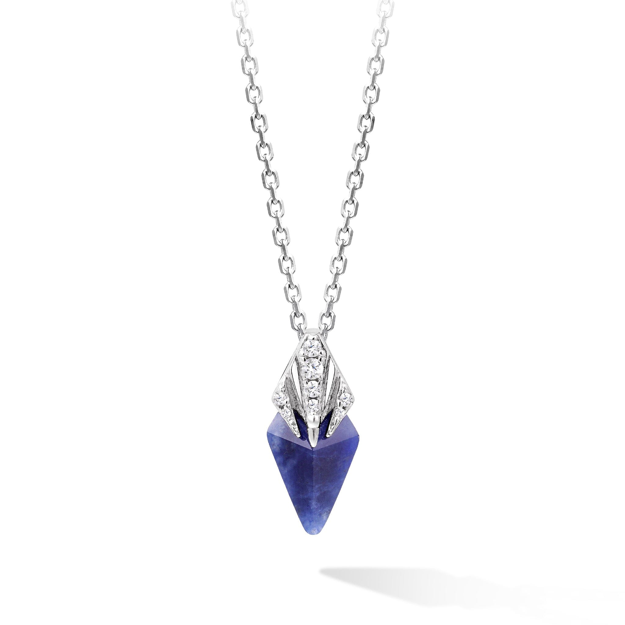 Poseidon Trident Sodalite Necklace for Women Necklaces AWNL Silver Set - 47cm 