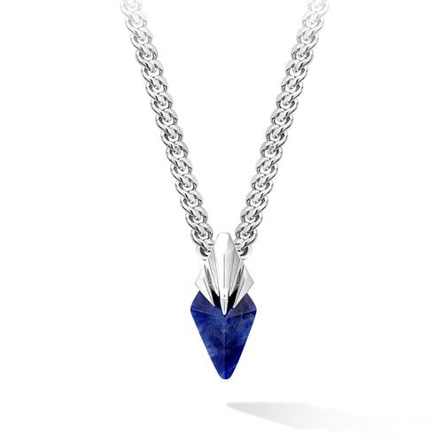 Poseidon Trident Sodalite Necklace Mini Necklaces AWNL Silver Set - 55cm 