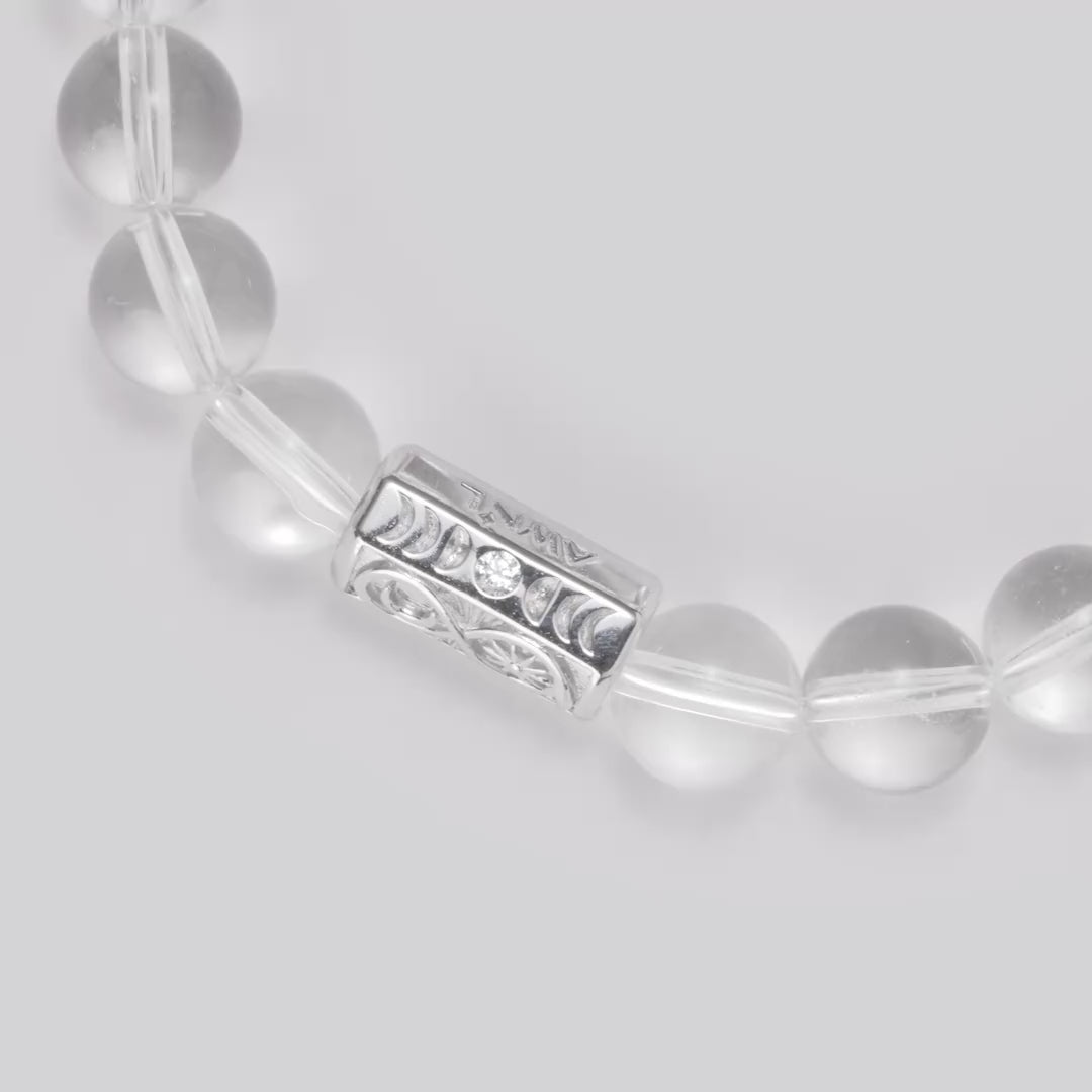 Clear Quartz Beaded Stretch Bracelet for Men | AWNL Stockholm