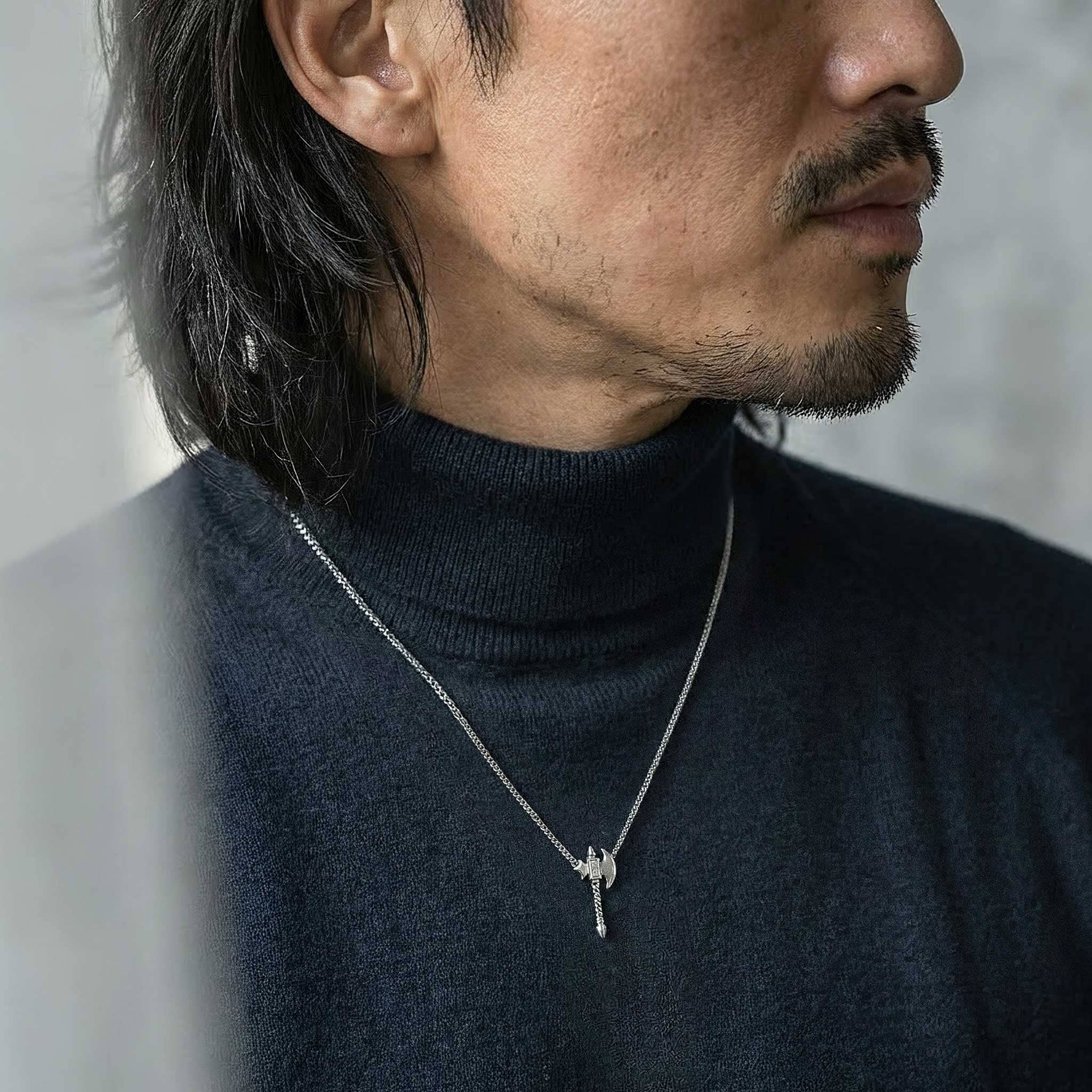 Ritual Axe Curb Necklace Meteorite Necklaces AWNL 