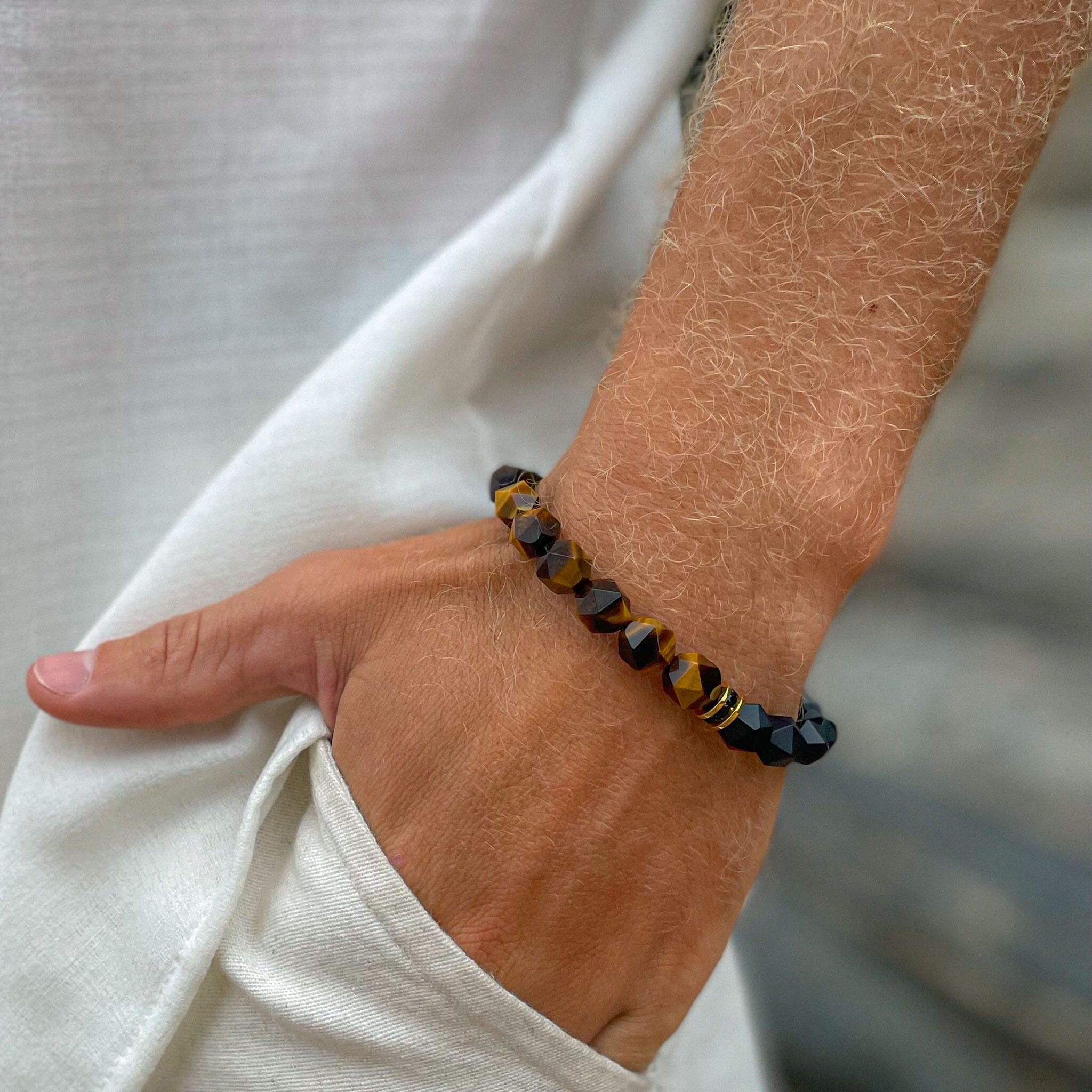 Roaring Tiger Bracelet Onyx & Tiger Eye Bracelets AWNL 