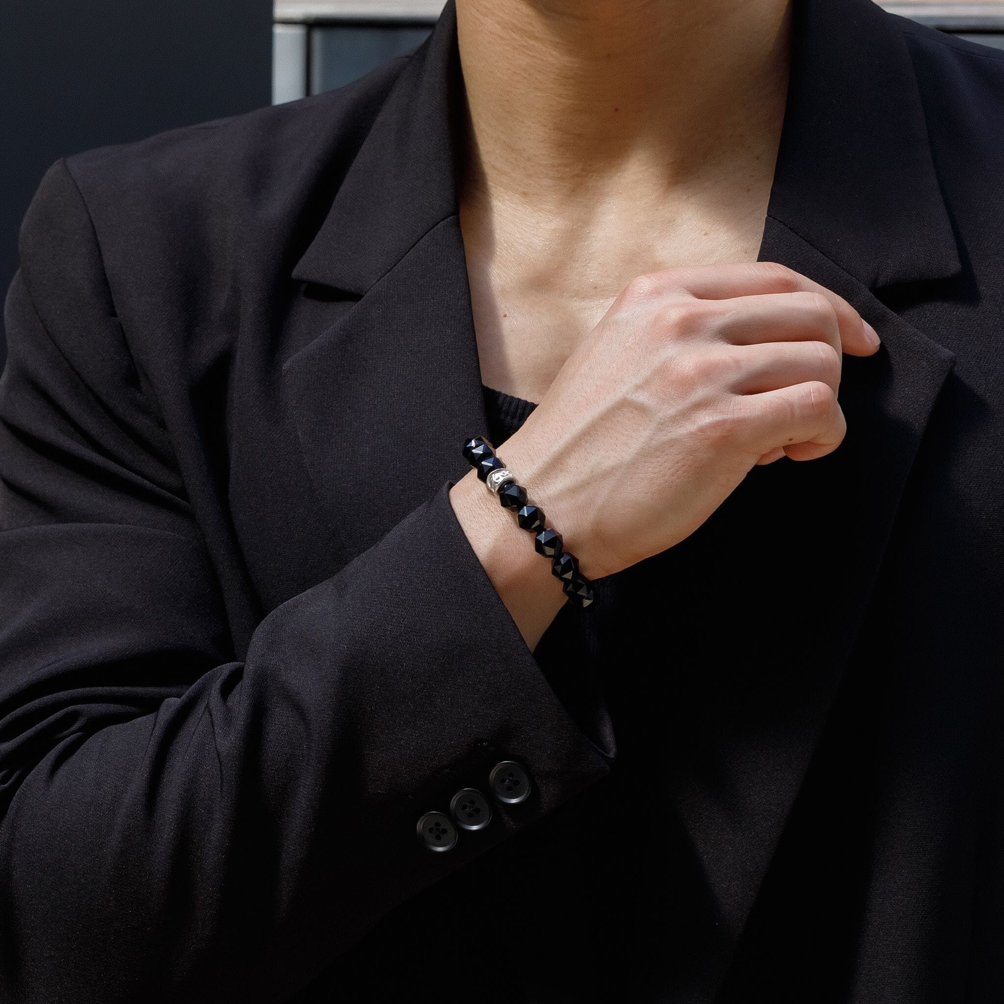 Algiz Bracelet Black Obsidian Bracelets AWNL 
