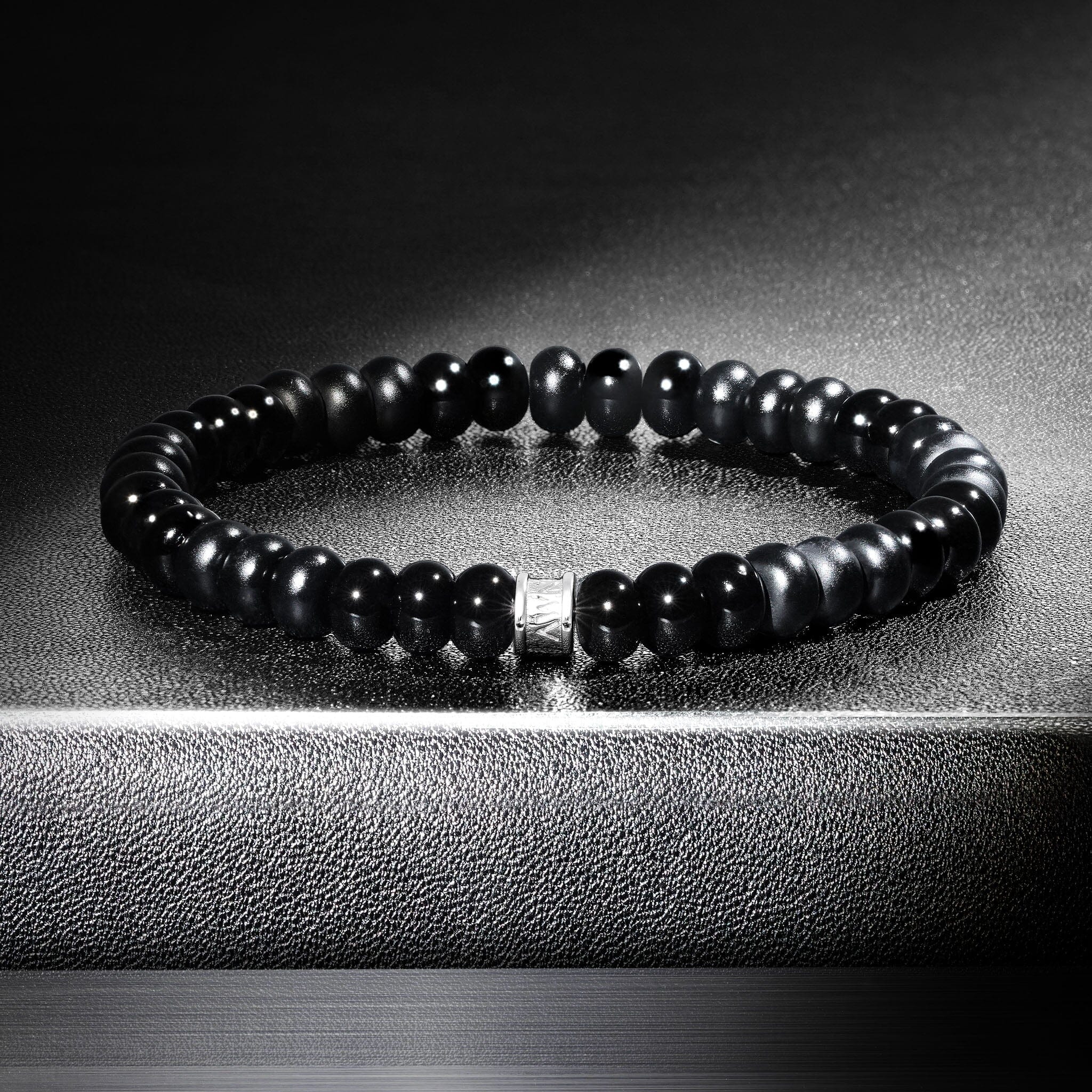 Rune Rondelle Bracelet Onyx Bracelets AWNL 