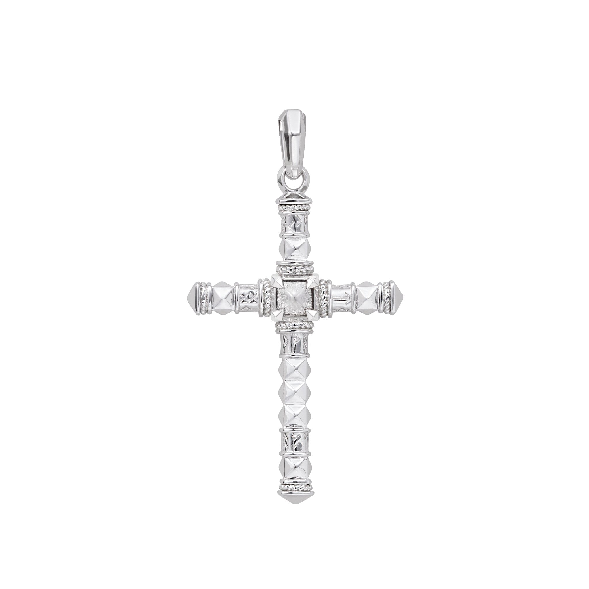 Runes-Engraved Meteorite Cross Necklace Necklaces AWNL Pendant 