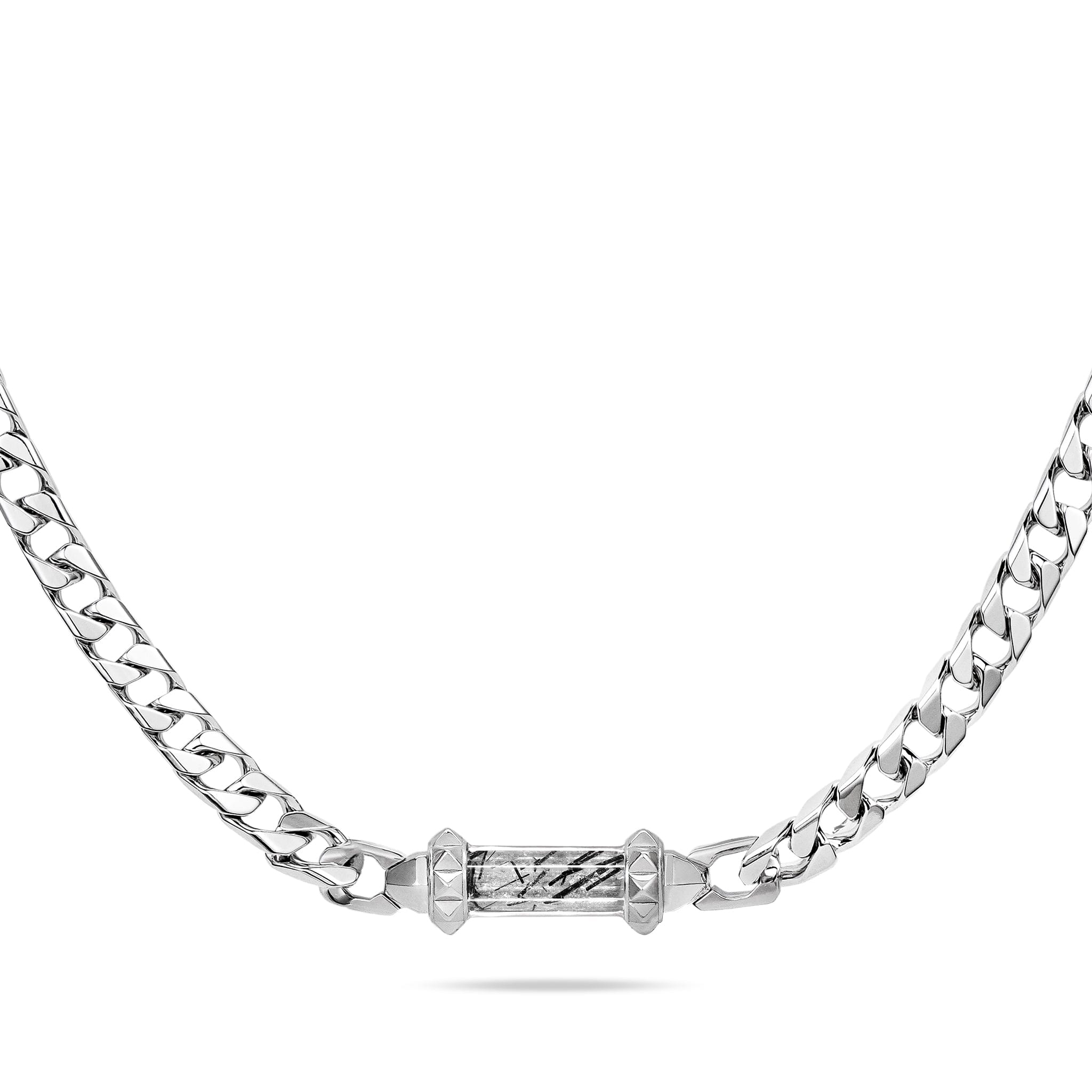 Rutilated Quartz Black Fantasy Chain Necklace Necklaces AWNL 