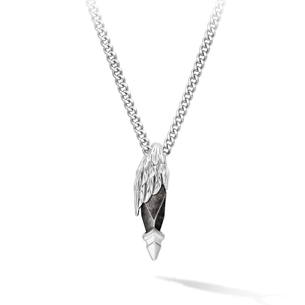 Seraph Wing Silver Obsidian Mini Necklace