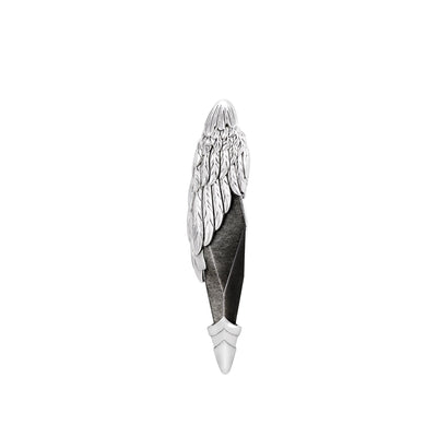 Seraph Wing Silver Obsidian Pendant Necklace Necklaces AWNL Pendant 