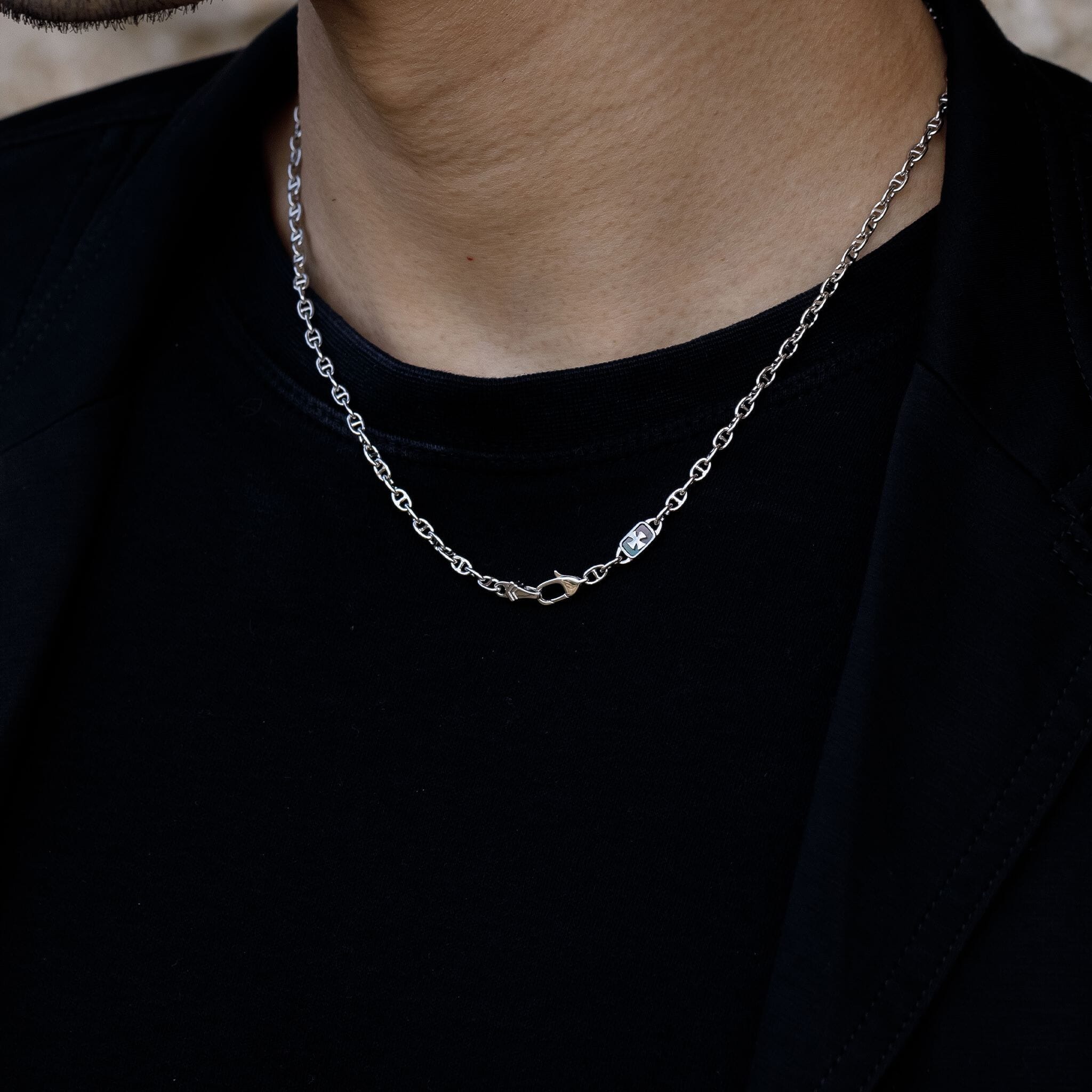 Sigma Cross Mariner Necklace Black Nacre Necklaces AWNL 