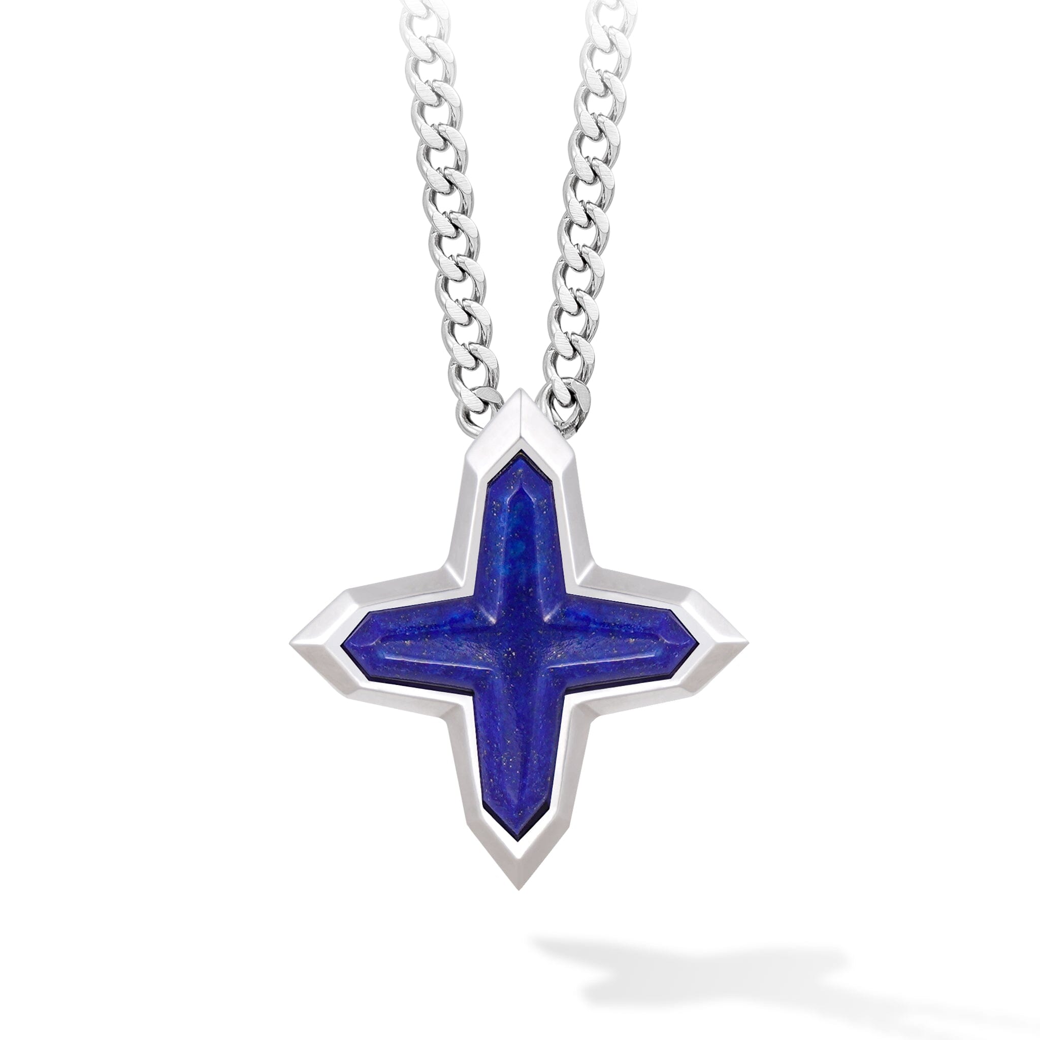 Sirius Cross Lapis Lazuli Necklace Necklaces AWNL Stainless Set 55cm 