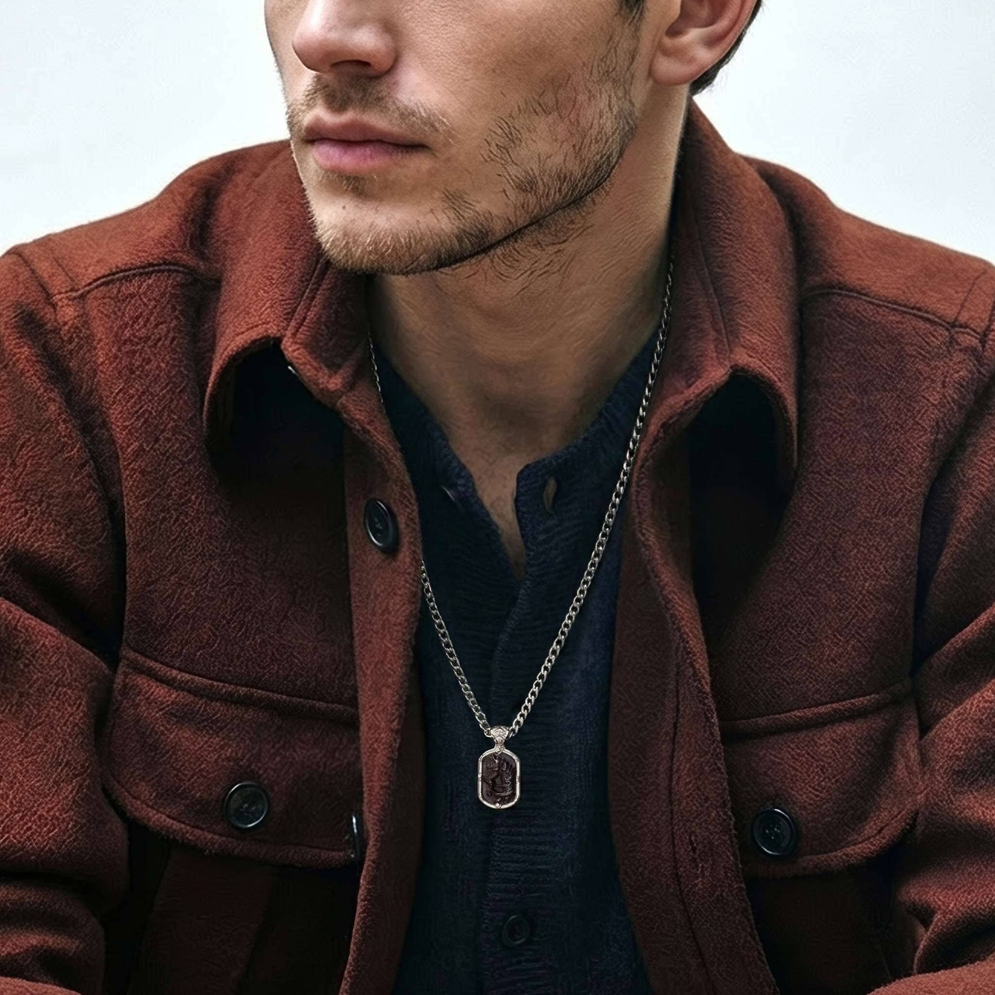 Sleipnir Tag Necklace Tiger Iron Necklaces AWNL 