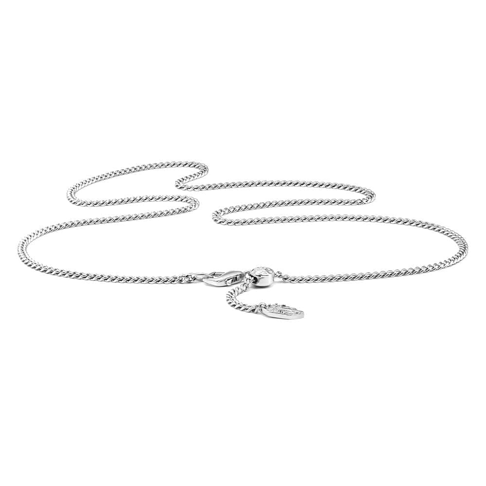 Sliver Trident Mini Curb Chain Necklace Chains AWNL 55cm 
