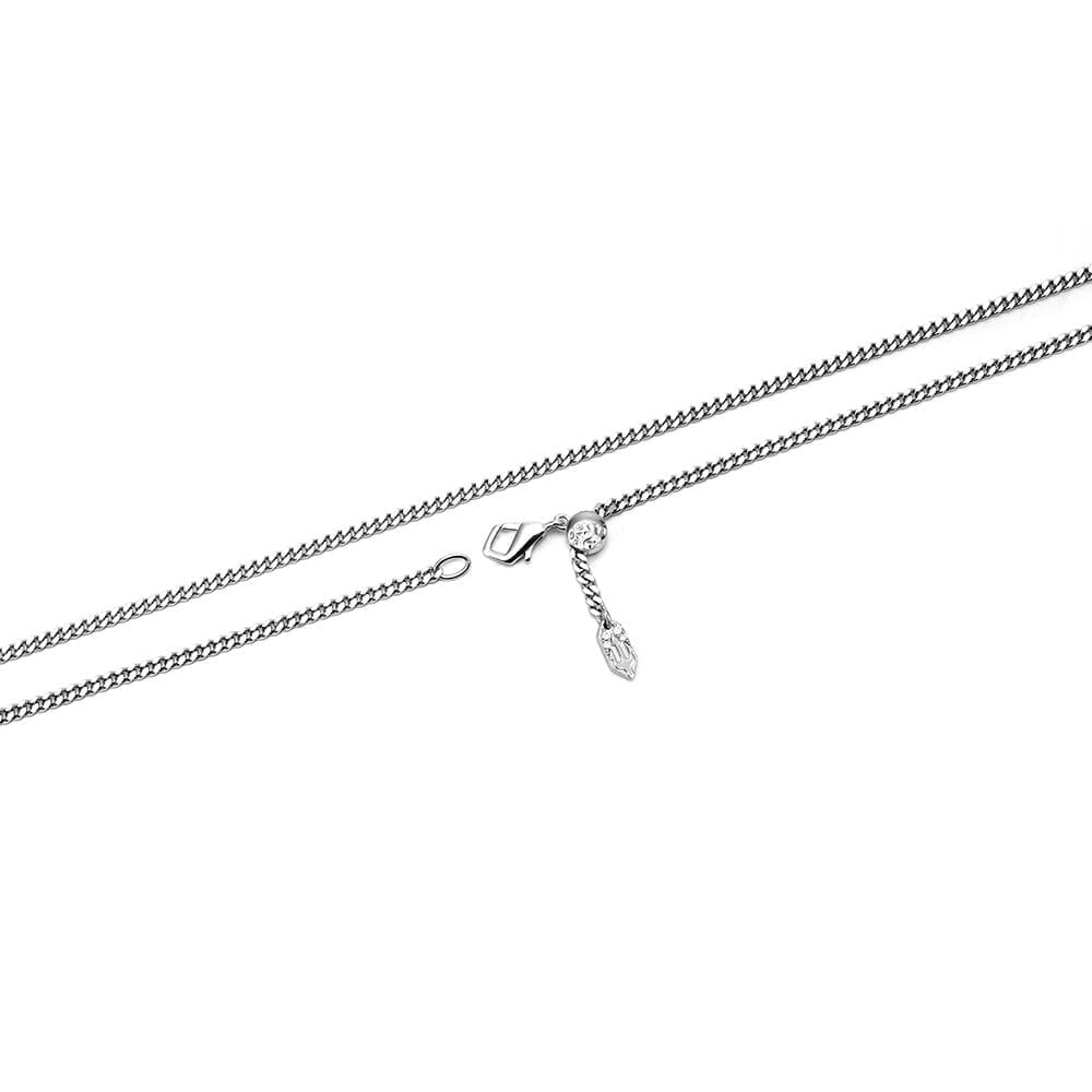 Sliver Trident Mini Curb Chain Necklace Chains AWNL 