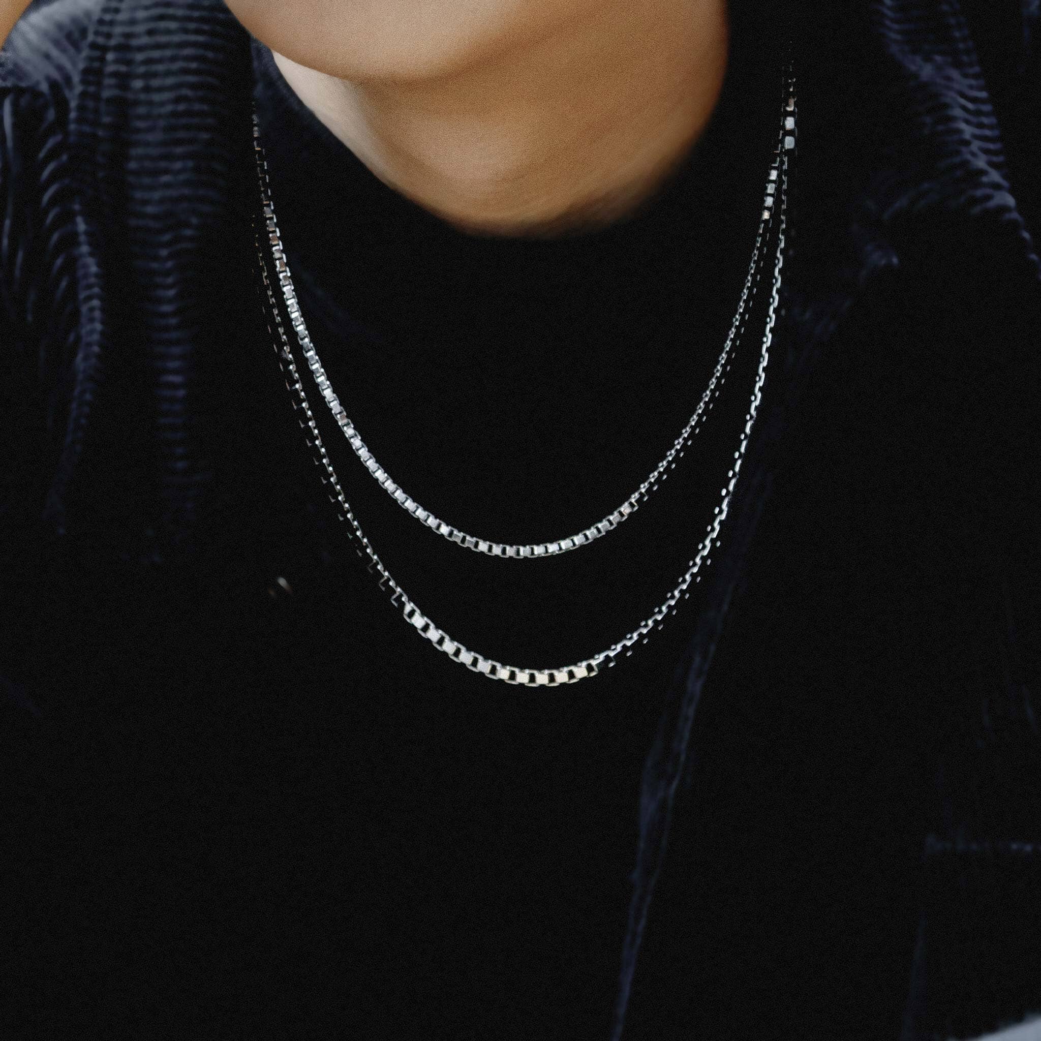 Sterling Silver Box Chain for Men AWNL Stockholm