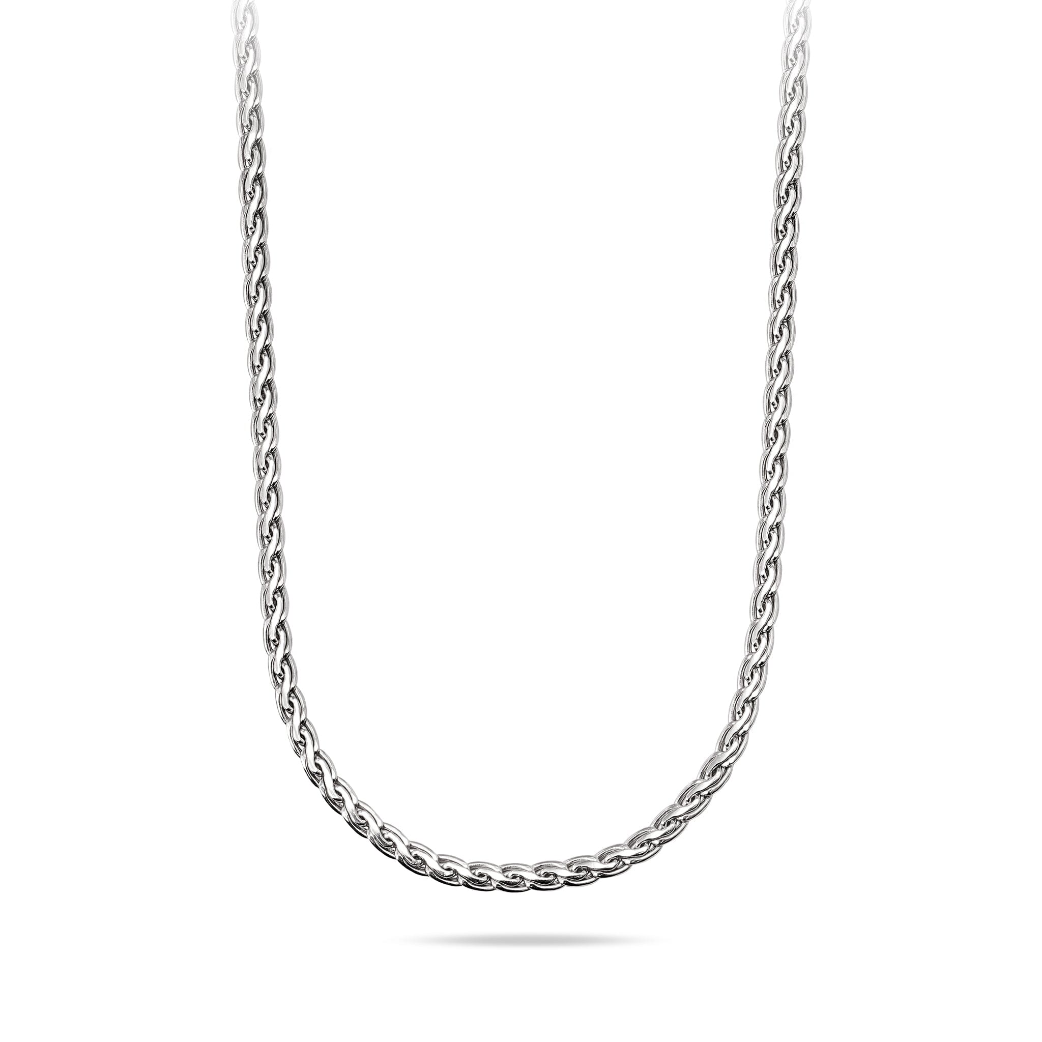 Sterling Silver Wave Chain Chains AWNL 61.5cm 