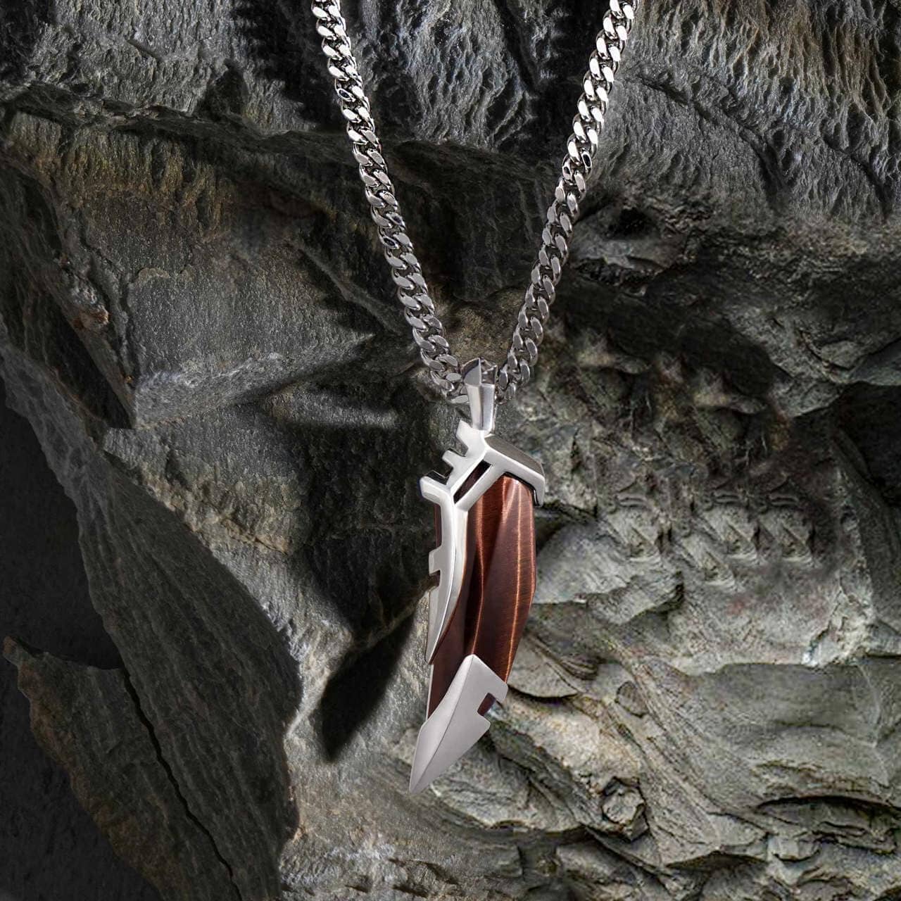 Red Tiger Eye Tiger Tooth Pendant Necklace for Men | AWNL Stockholm