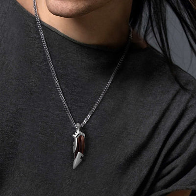 Tiger's Fang Red Tiger Eye Necklace Necklaces AWNL 