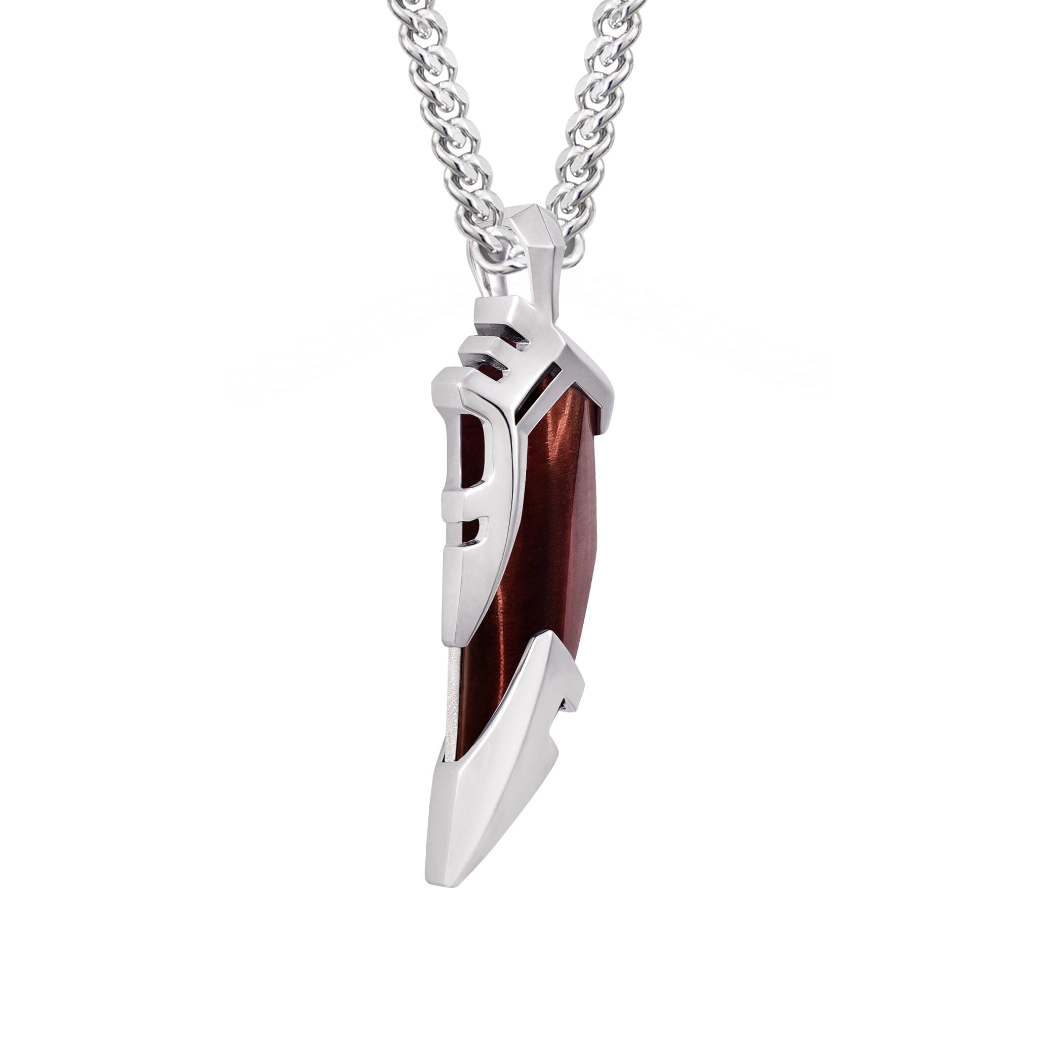 Tiger's Tooth Red Tiger Eye Necklace Necklaces AWNL 