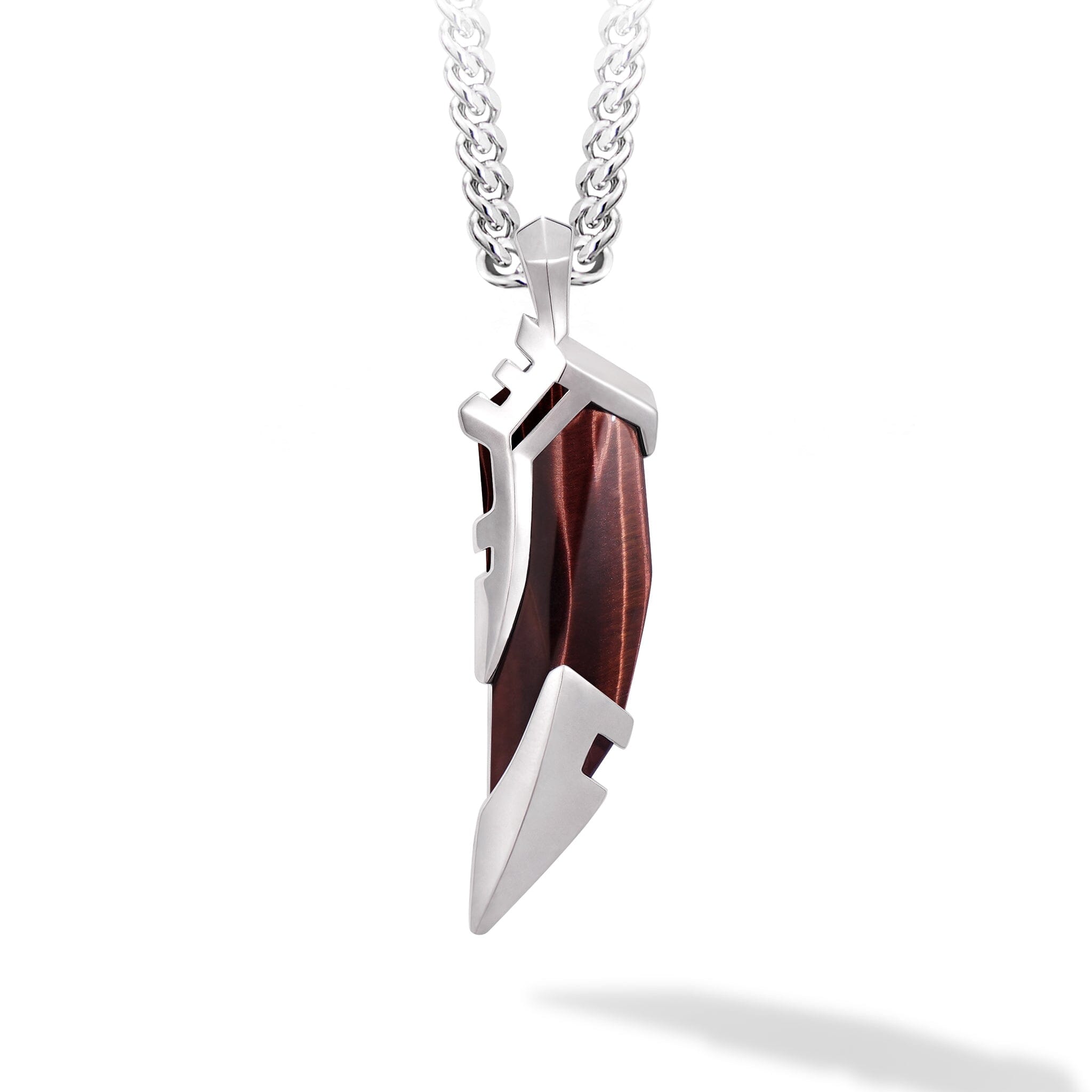 Tiger's Tooth Red Tiger Eye Necklace Necklaces AWNL Silver Set 55cm B 