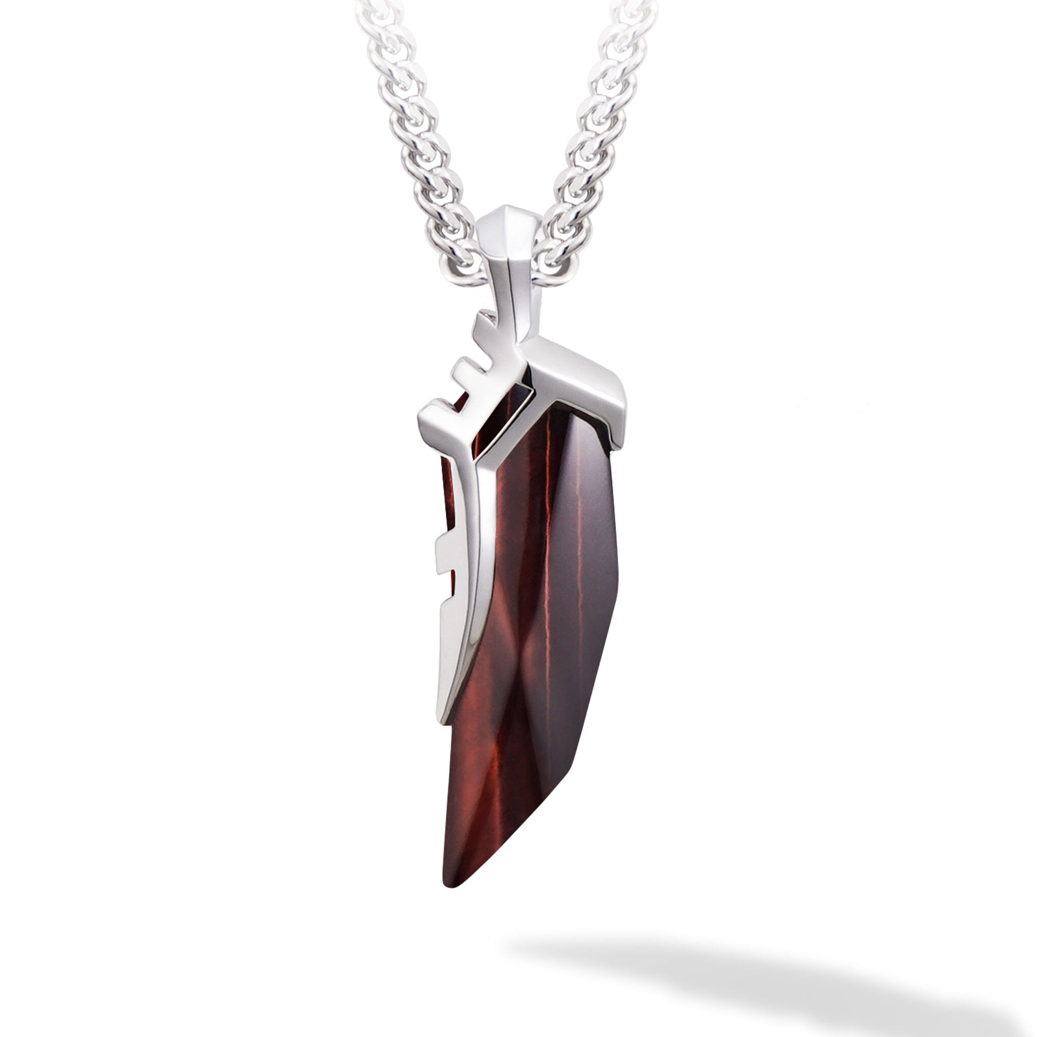 Tiger's Tooth Red Tiger Eye Necklace Necklaces AWNL Stainless Set 55cm 