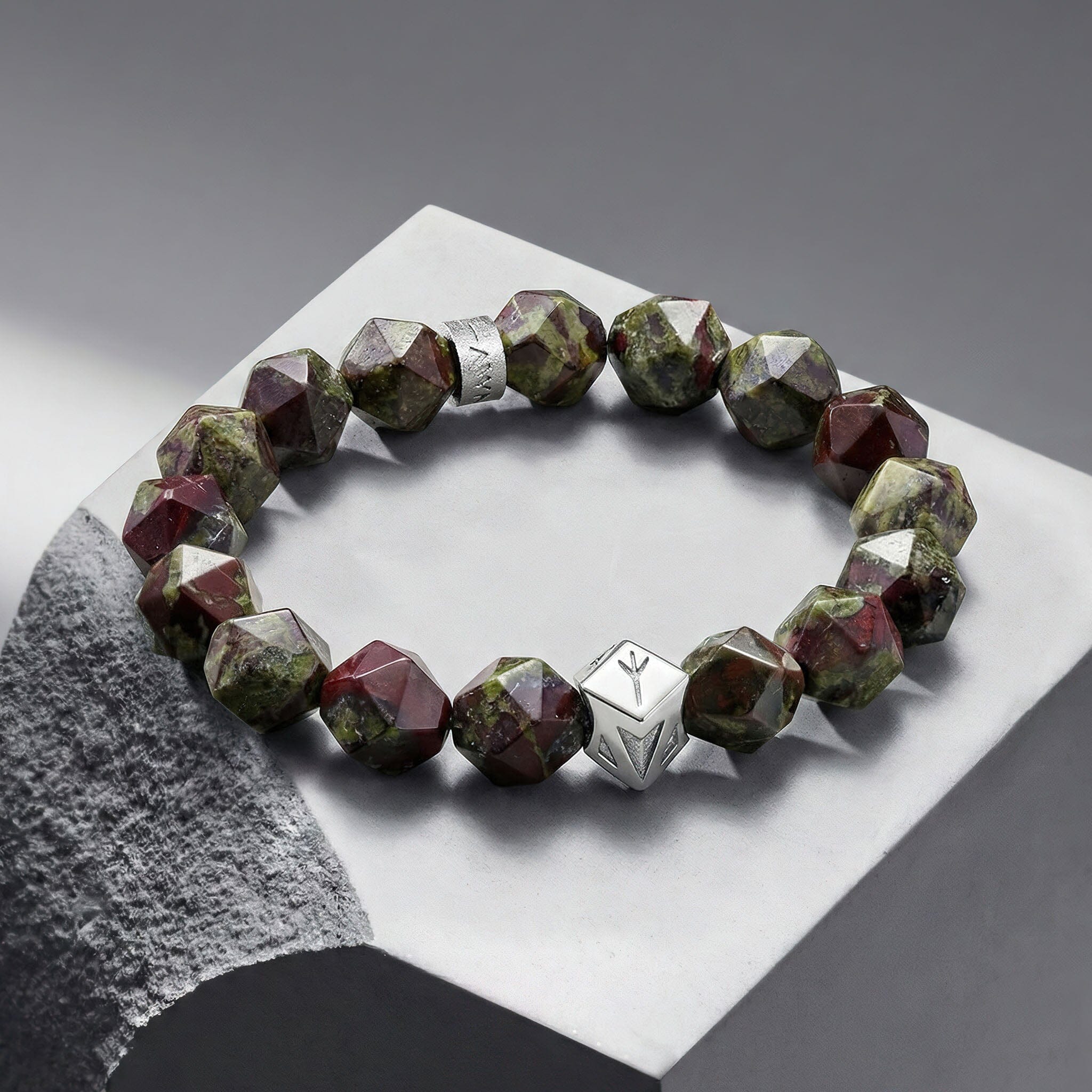 Tiwaz Algiz Bracelet Dragon Blood Jasper Bracelets AWNL 
