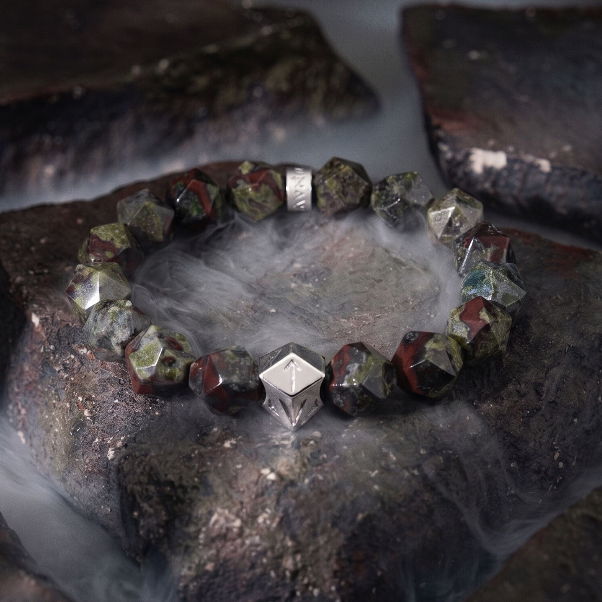 Tiwaz Algiz Bracelet Dragon Blood Jasper Bracelets AWNL 