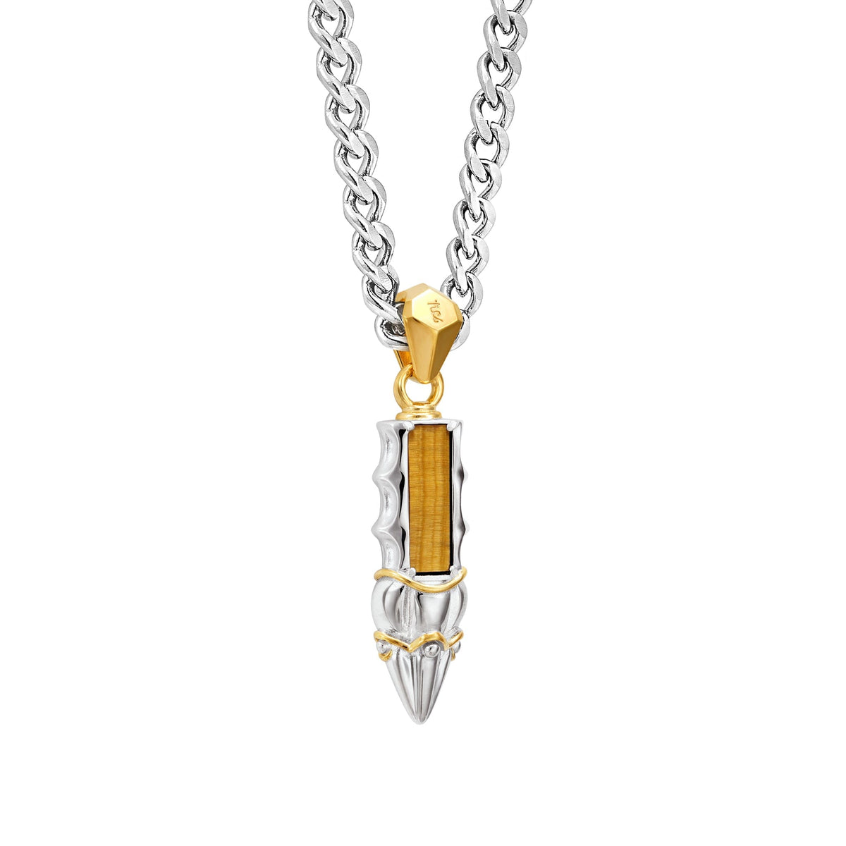 Vajra Hūṃ Necklace Golden Tiger Eye Necklaces AWNL 