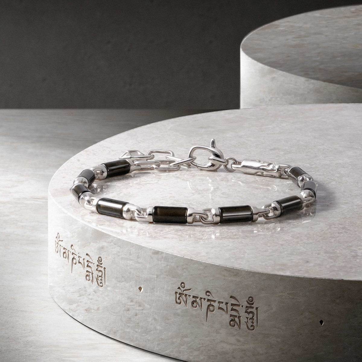 Vajra Spike Bracelet Black Obsidian