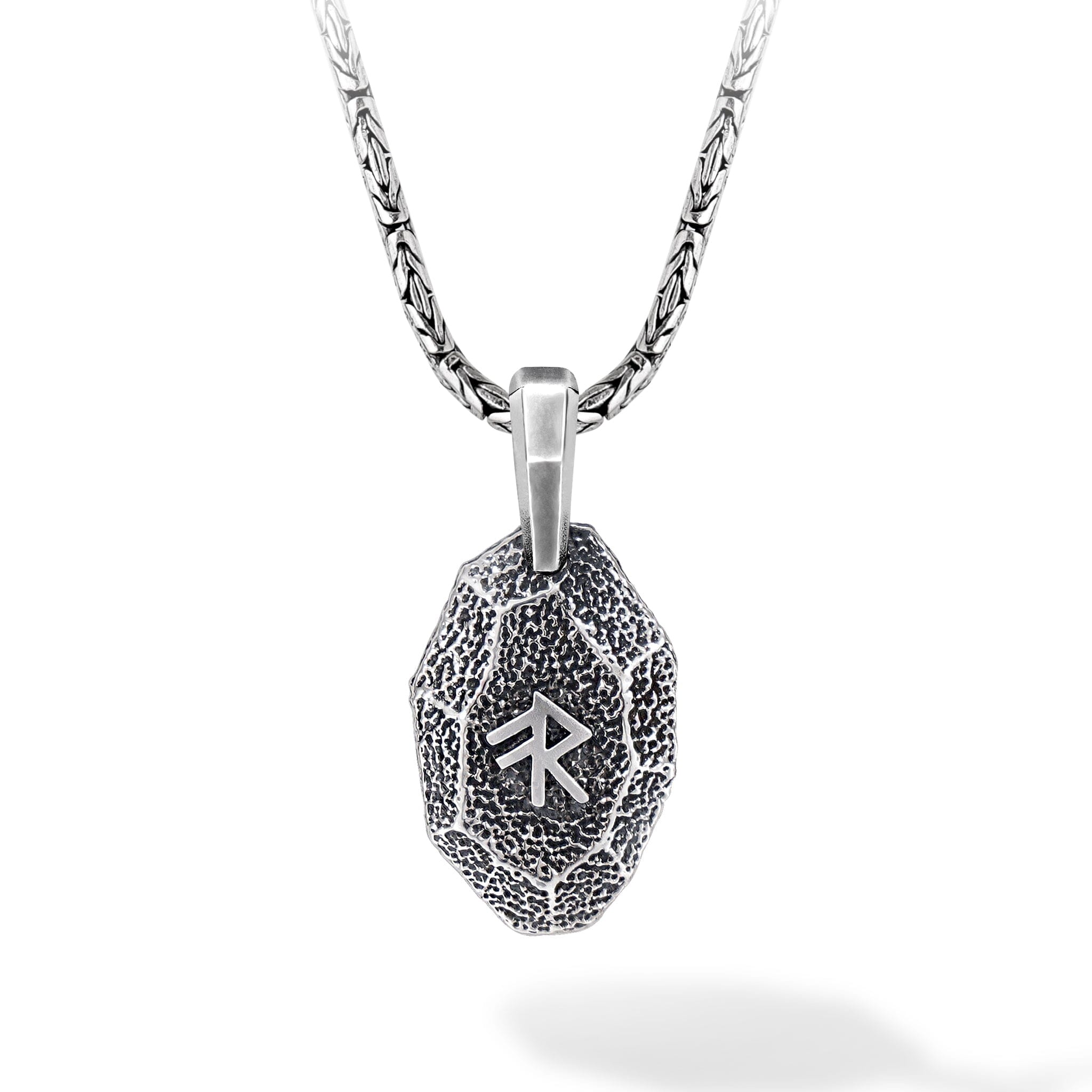 Viking Bind Runes Necklace Necklaces AWNL Silver Chian Set 67cm 