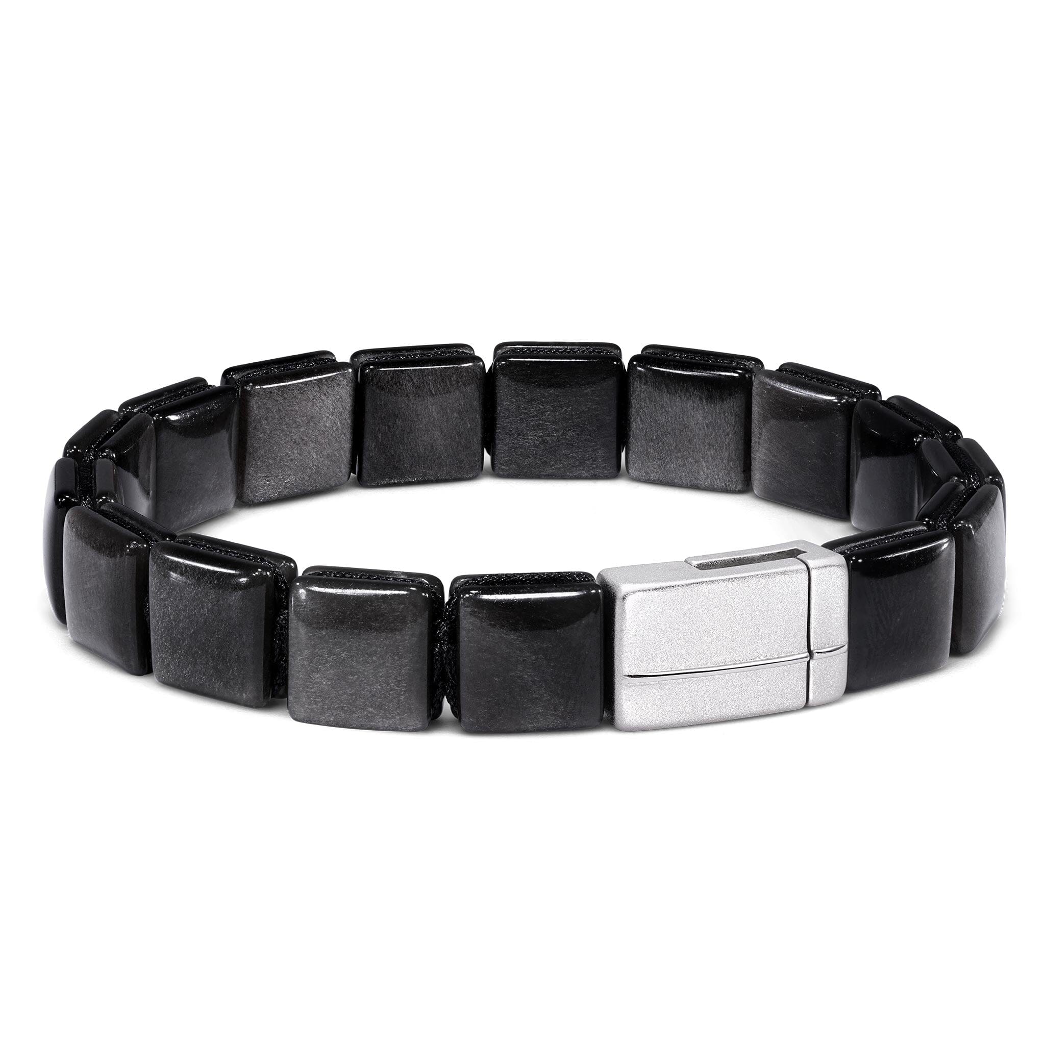 【未定】极简风 银曜石 磁吸扣 男士手链(コピー) Bracelets AWNL 