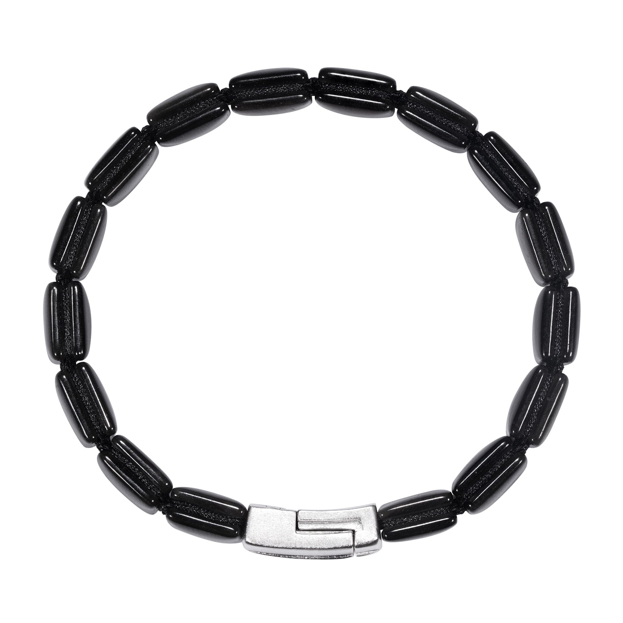 【未定】极简风 银曜石 磁吸扣 男士手链(コピー) Bracelets AWNL 