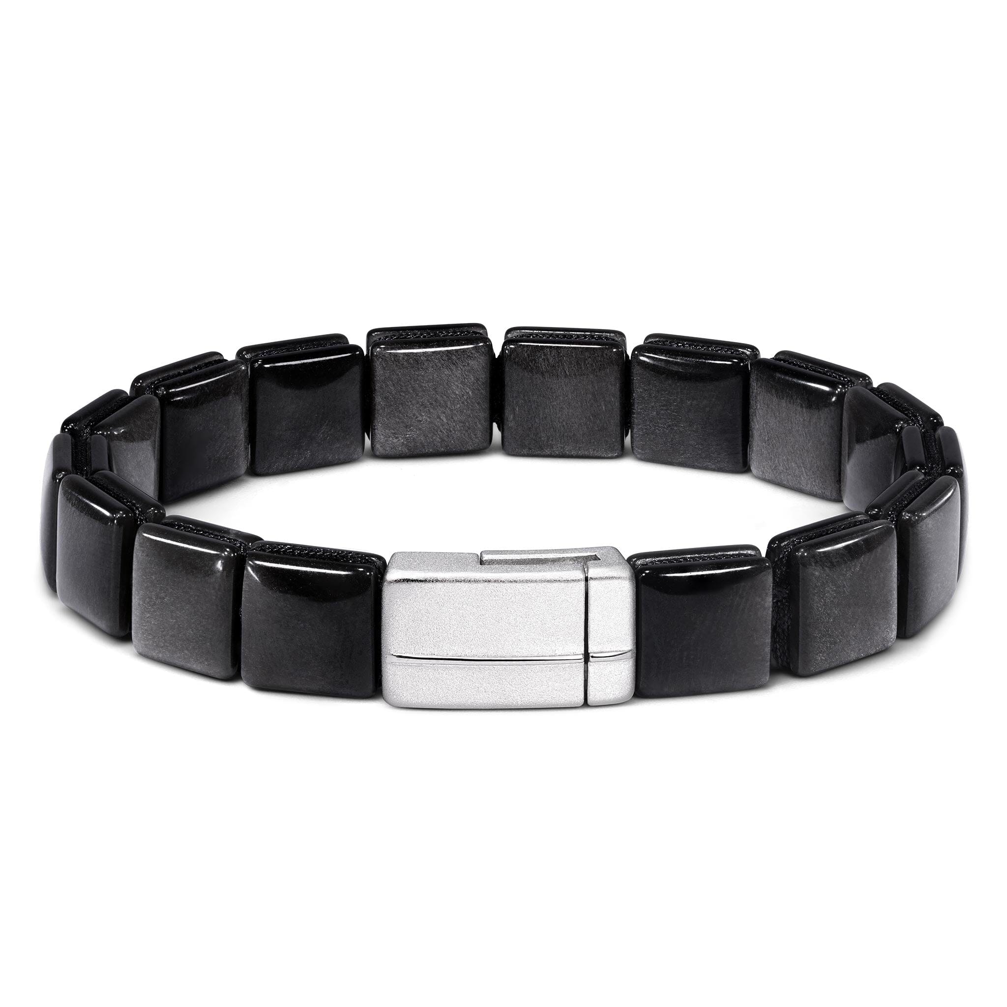 【未定】极简风 银曜石 磁吸扣 男士手链(コピー) Bracelets AWNL S 