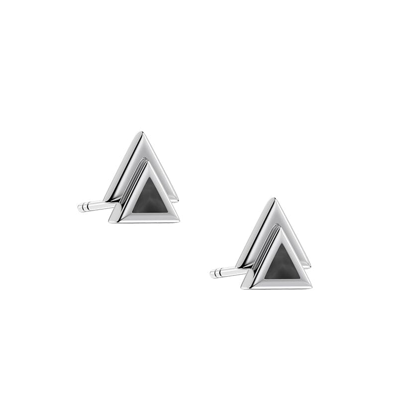 Couple's Double Triangle Silver Studs Earrings AWNL Jewelry