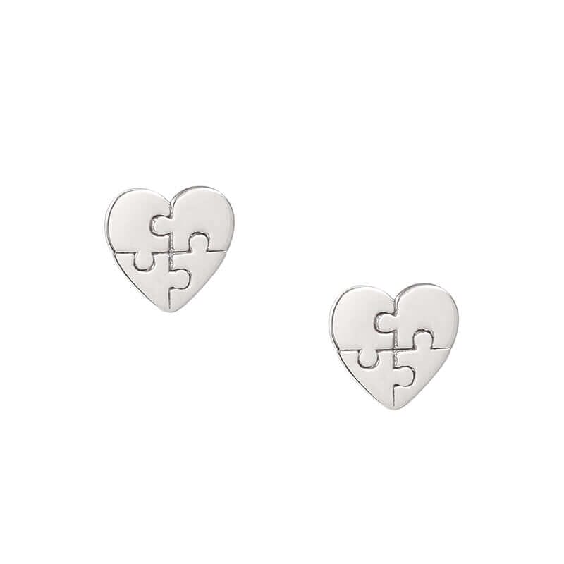 Couple's Puzzle-shaped Sliver Studs Earrings Women's studs AWNL Jewelry