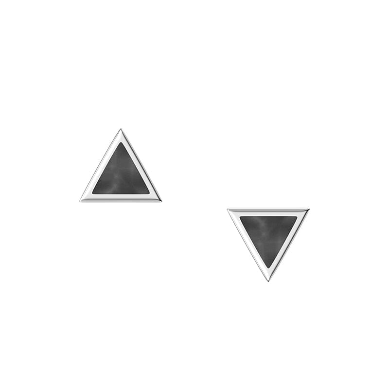 Couple's Triangle Silver Studs Earrings Black AWNL Jewelry