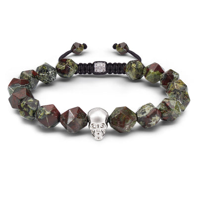 Skull Bracelet Dragon Blood Jasper