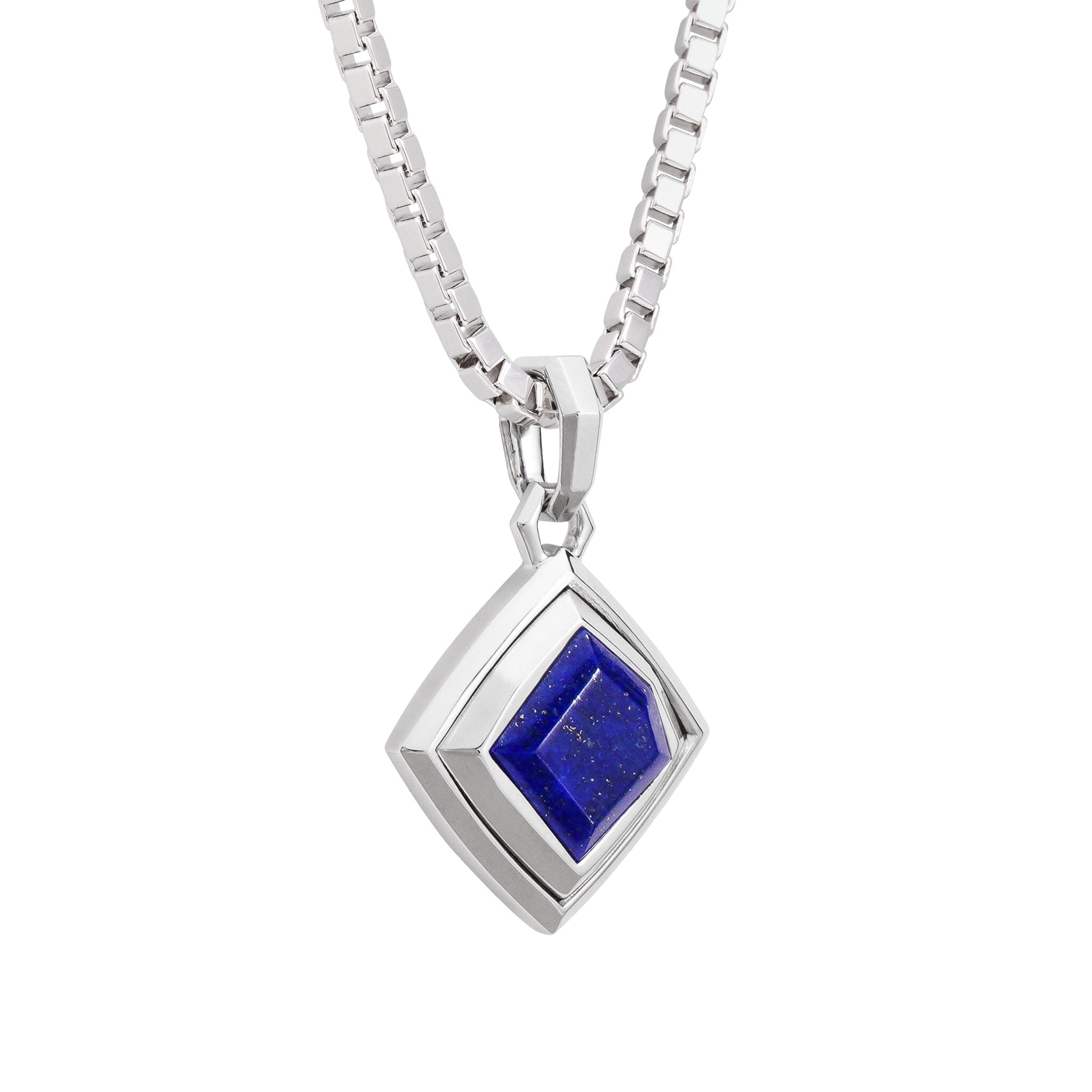 Lapis Lazuli Rhombus Pendant Necklace Necklaces AWNL 