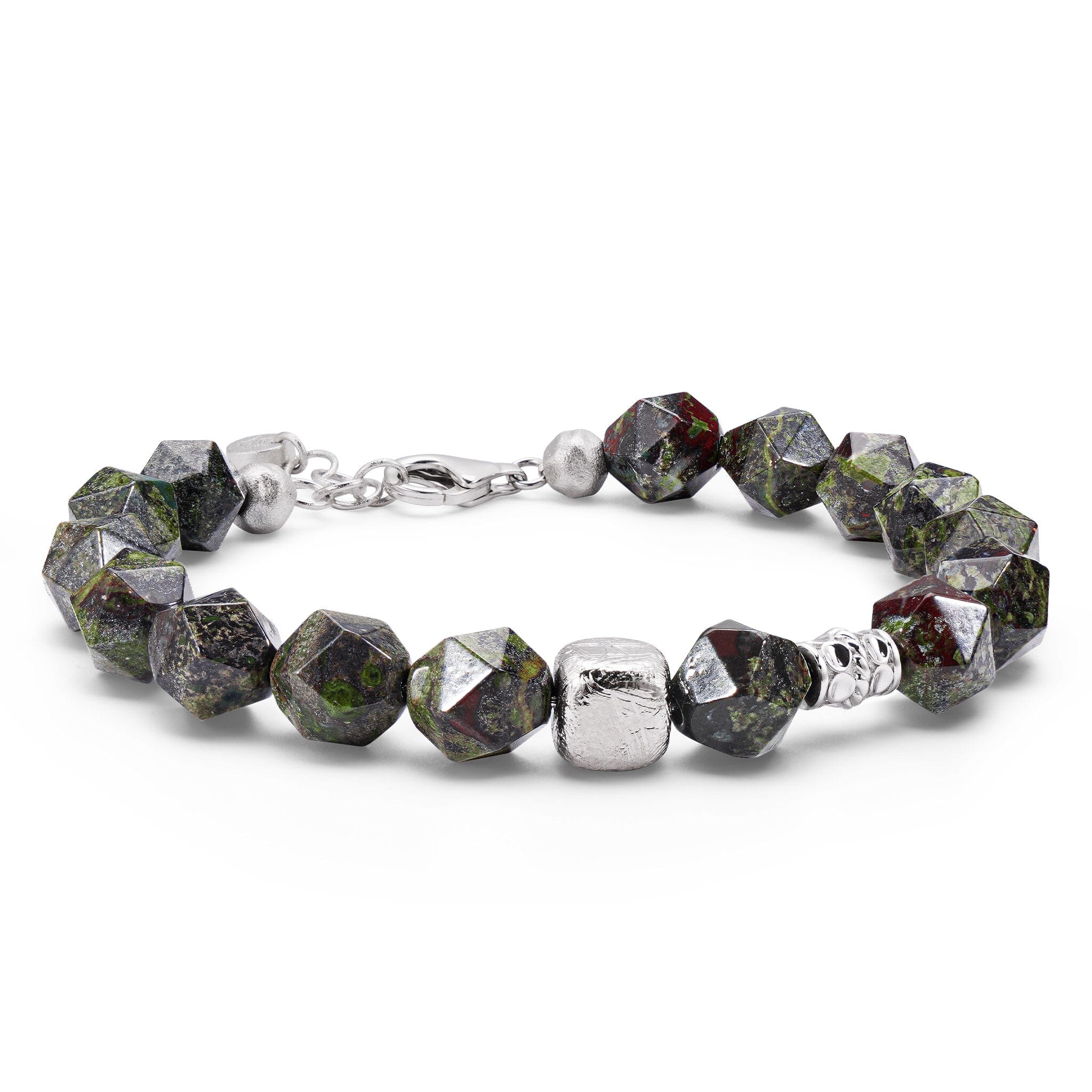 Men's Beaded Bracelet with Meteorite and Dragon's Blood Jasper Bracelets WAA FASHION GROUP 