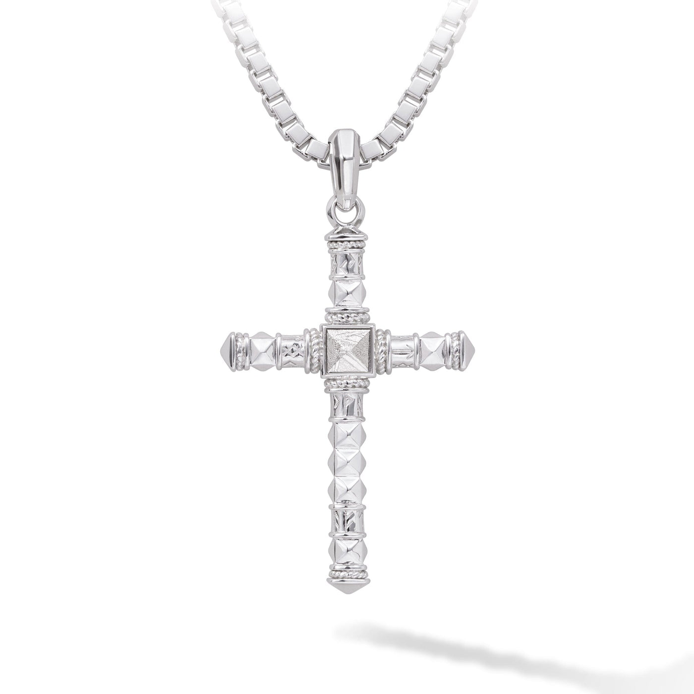 Amethyst Cross Rune-Engraved Pendant Necklace for Men | AWNL Stockholm