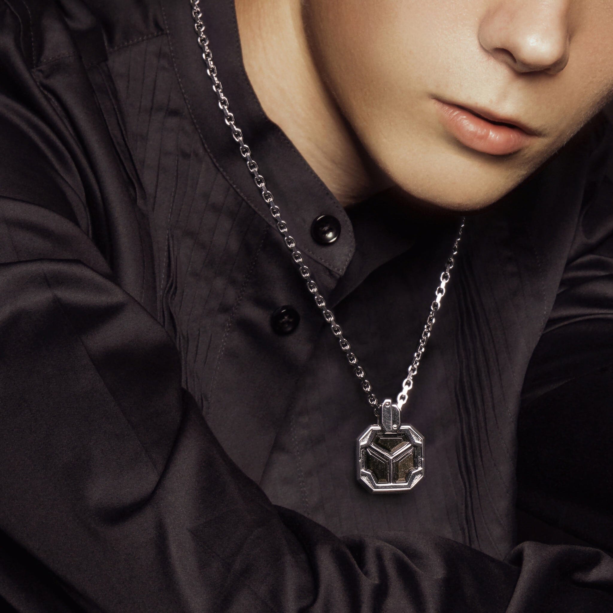 Men's Cosmos Revelation Necklace with Golden Obsidian Necklaces WAA FASHION GROUP 