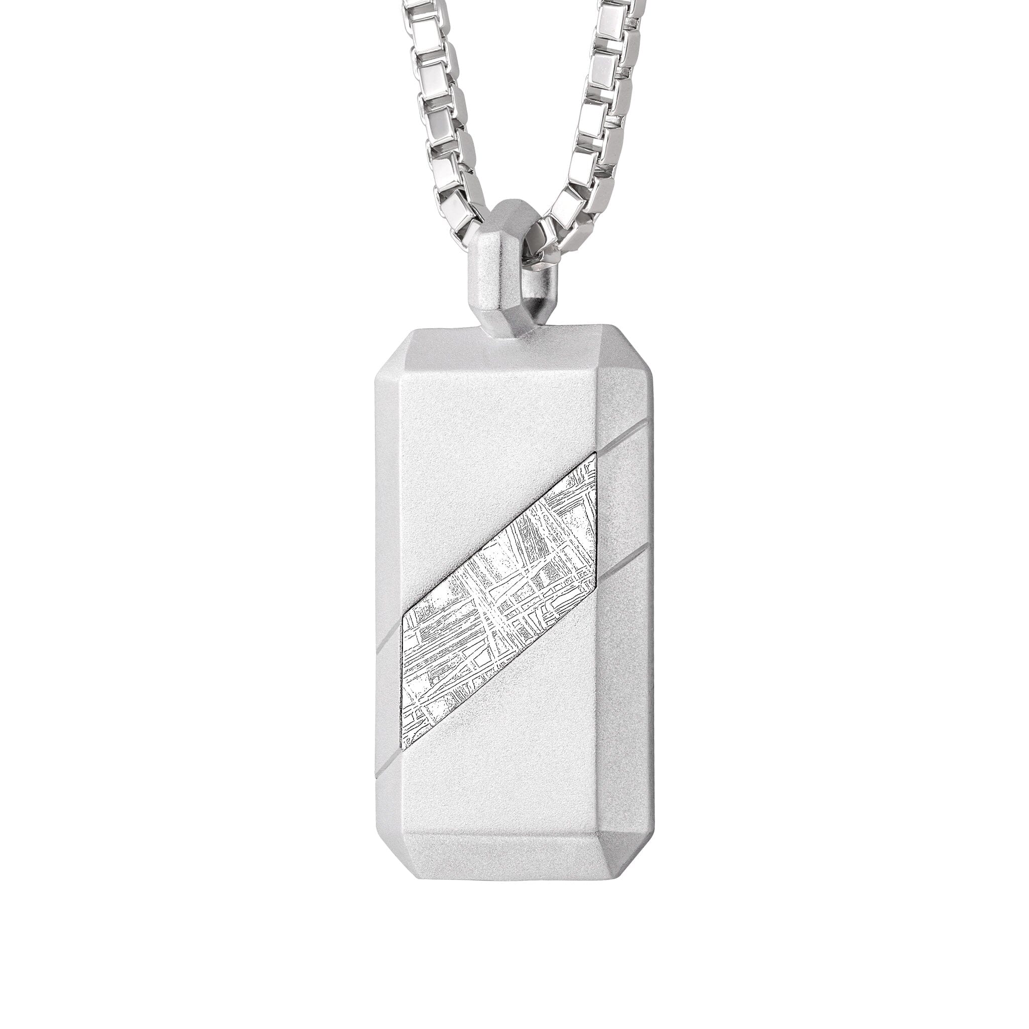 Men's Dog Tag Necklace with Meteorite Necklaces WAA FASHION GROUP 