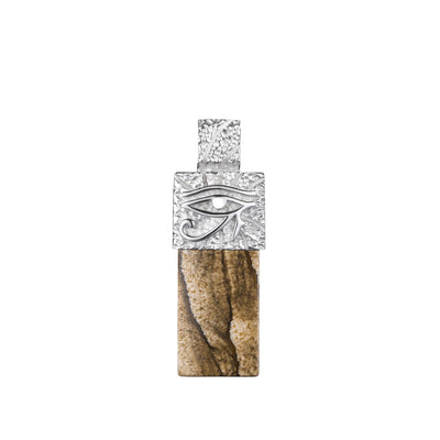 Men's Eye of Horus Necklace with Picture Jasper Necklaces WAA FASHION GROUP Pendant Only (Bail 4.6*4.6mm) 
