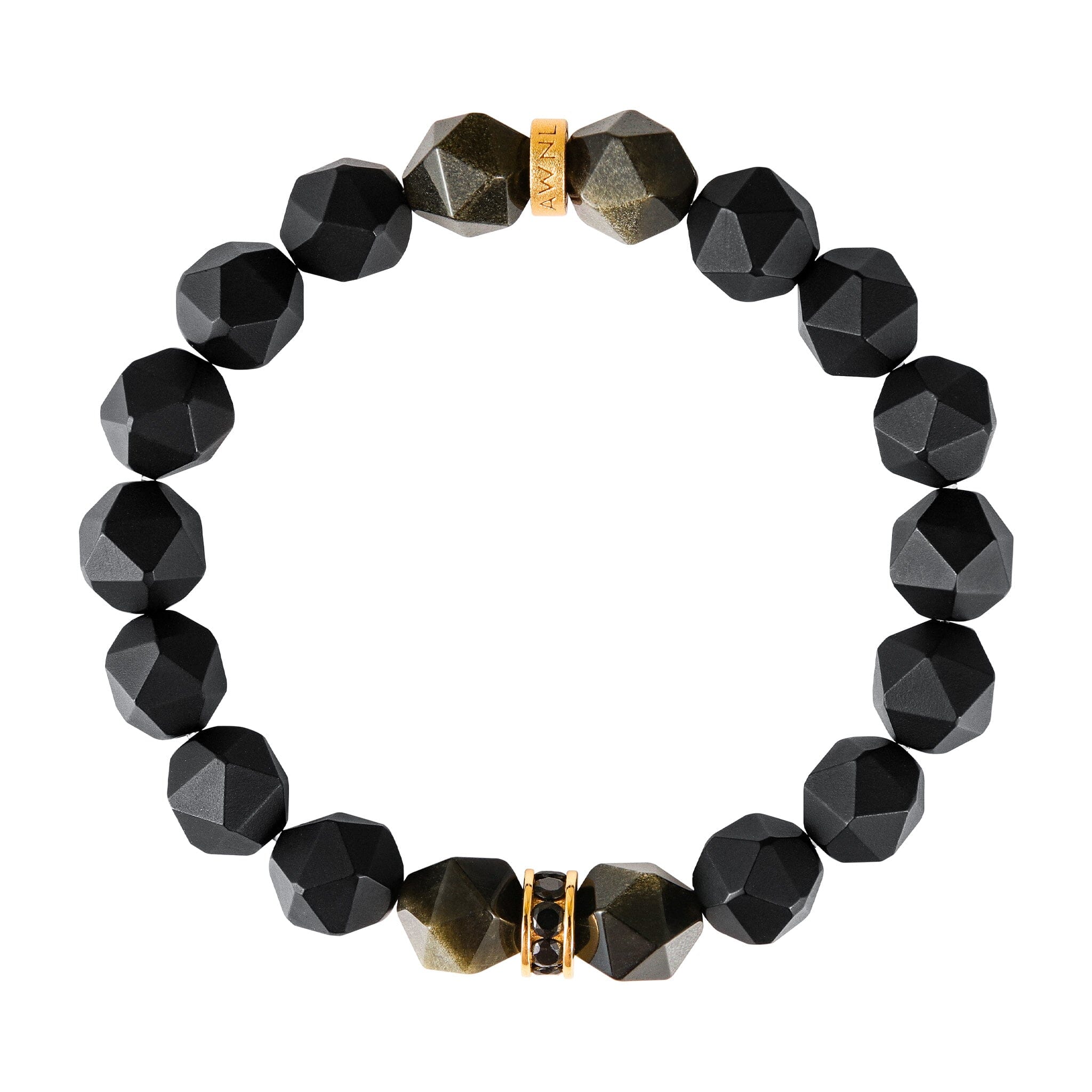 Men's Mars Beaded Bracelet with Golden Obsidian and Black Onyx Bracelets WAA FASHION GROUP 