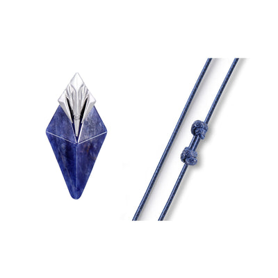 Men's Poseidon Trident Necklace with Sodalite Necklaces WAA FASHION GROUP Premium Wax Rope Set - 70cm 