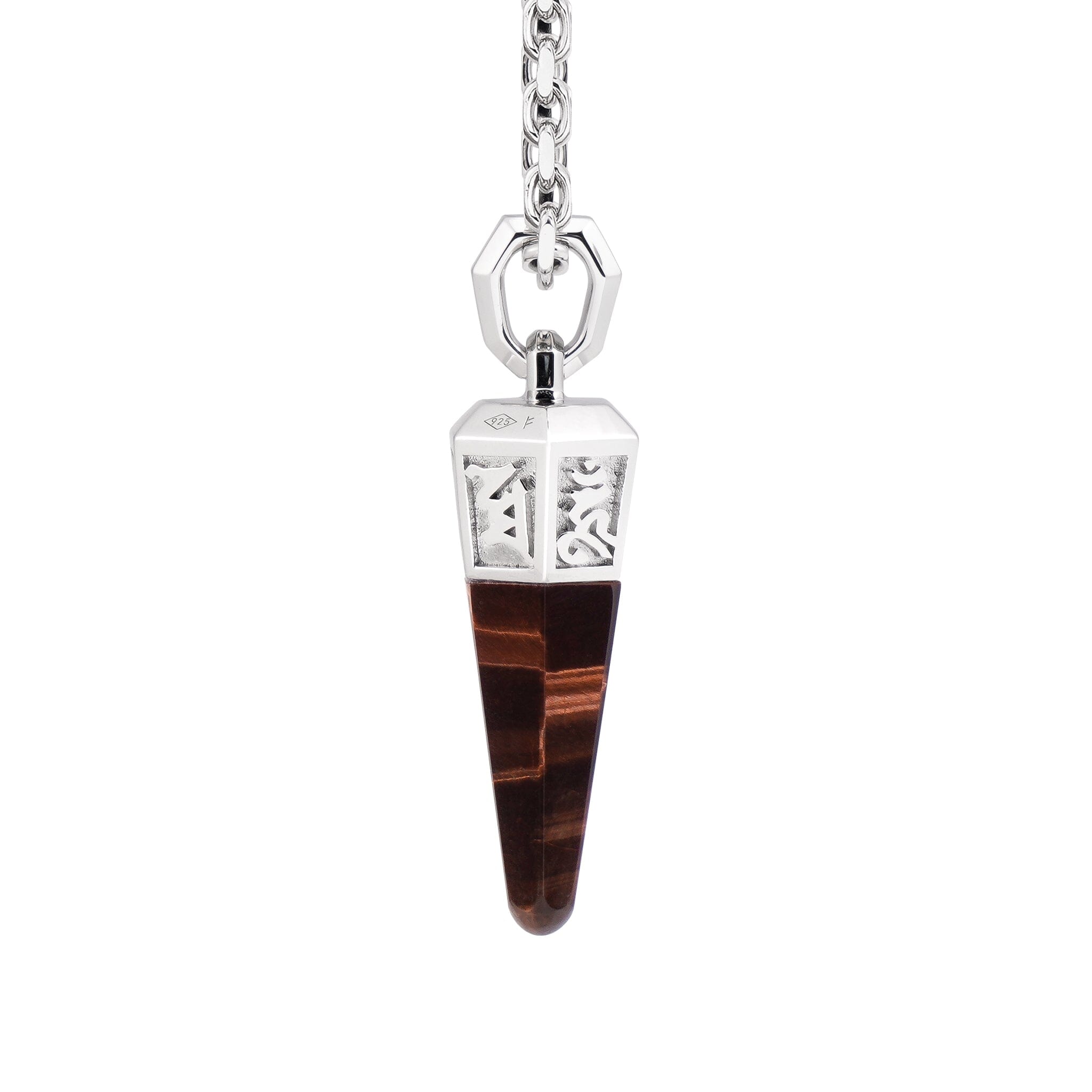 Men's Powerful Sanskrit Mantra Necklace with Red Tiger Eye Necklaces WAA FASHION GROUP 