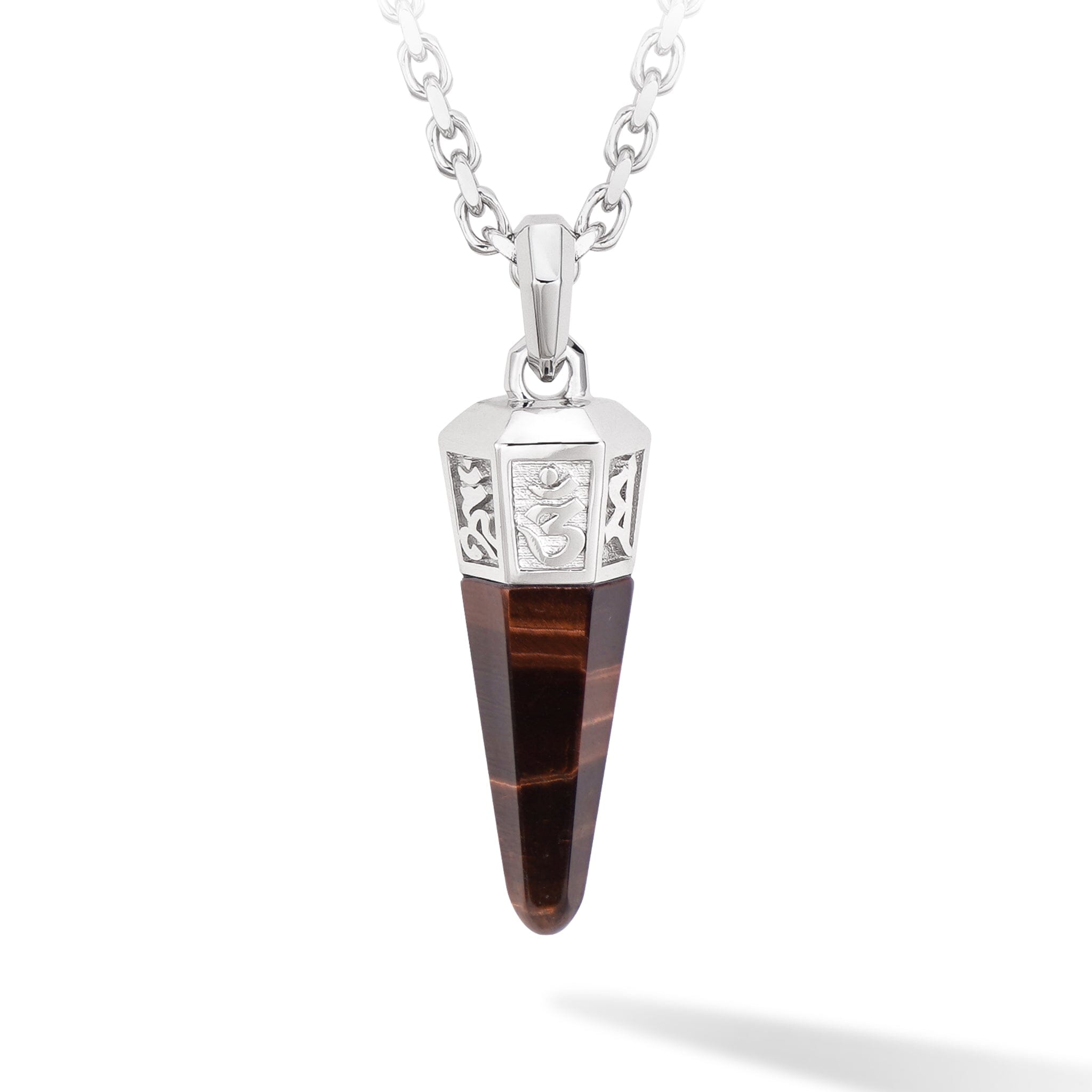 Men's Powerful Sanskrit Mantra Necklace with Red Tiger Eye Necklaces WAA FASHION GROUP 