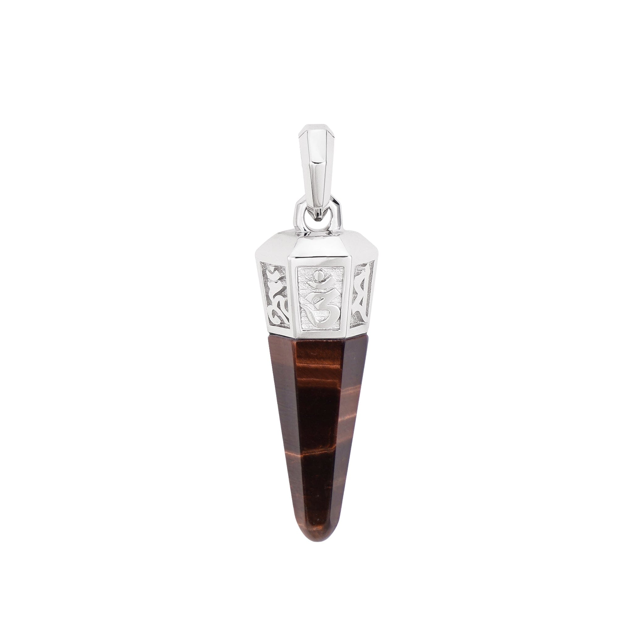 Men's Powerful Sanskrit Mantra Necklace with Red Tiger Eye Necklaces WAA FASHION GROUP Pendant Only (Bail 5.6*5.6mm) 