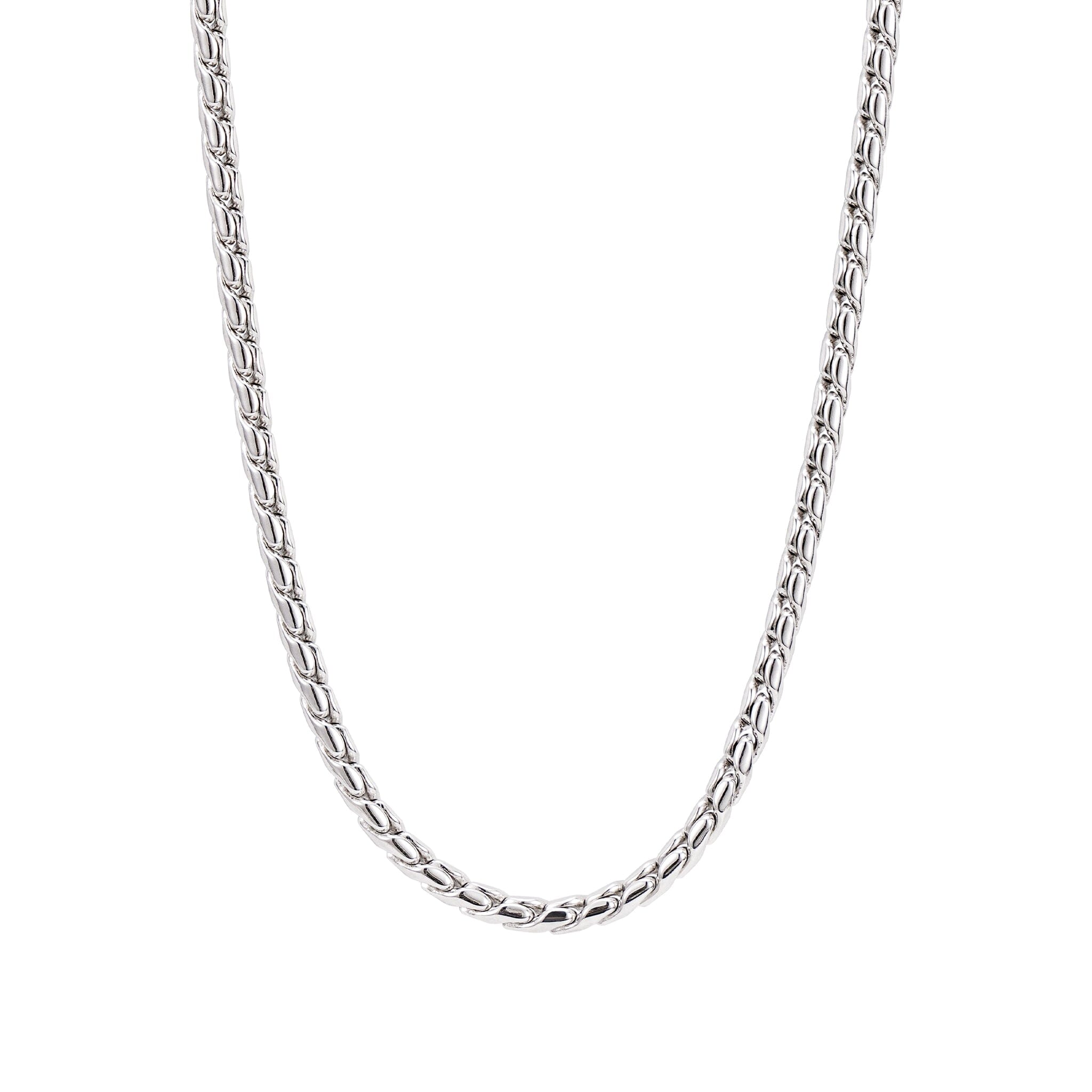 Men's Silver Chain with Feather Clasp Chains WAA FASHION GROUP 