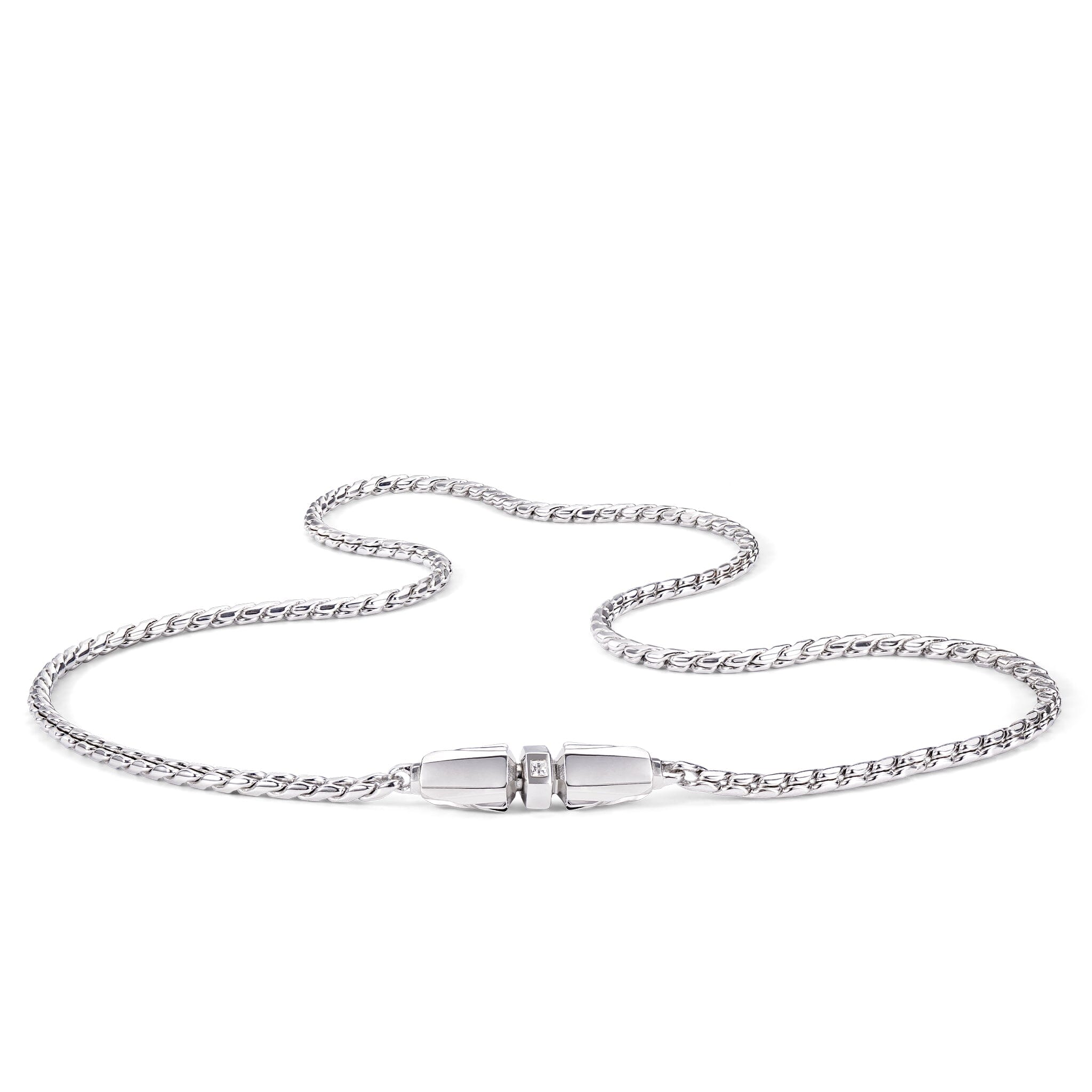Men's Silver Chain with Feather Clasp Chains WAA FASHION GROUP Regular 