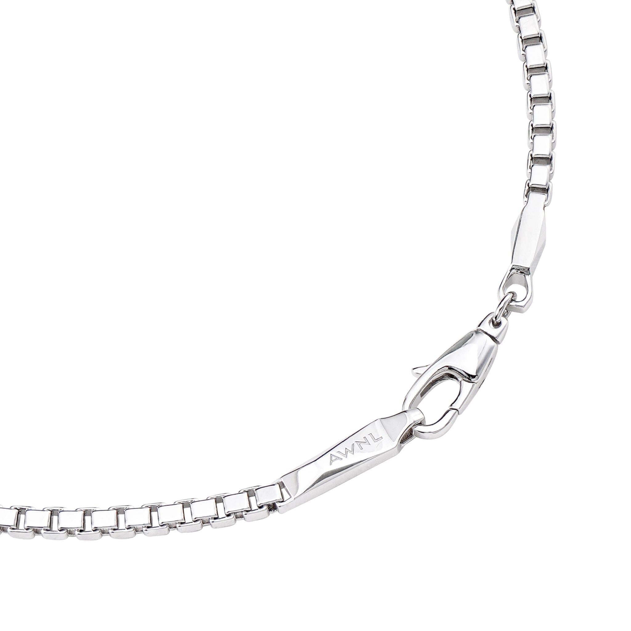 Men's Sterling Silver Box Chain Chains WAA FASHION GROUP 